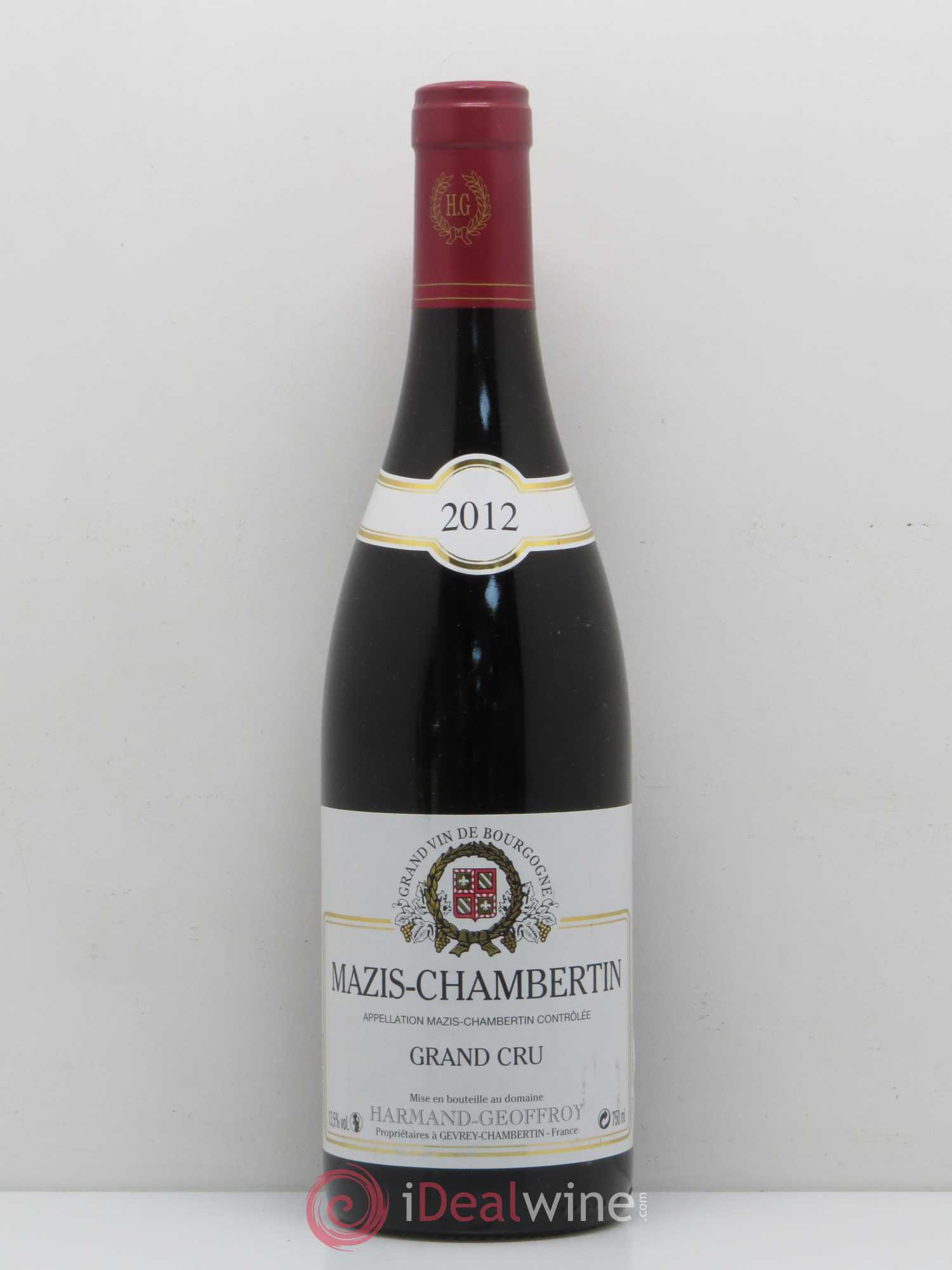 Mazis-Chambertin Grand Cru Harmand-Geoffroy (Domaine) 2012 - Lot de 1 bouteille - 0