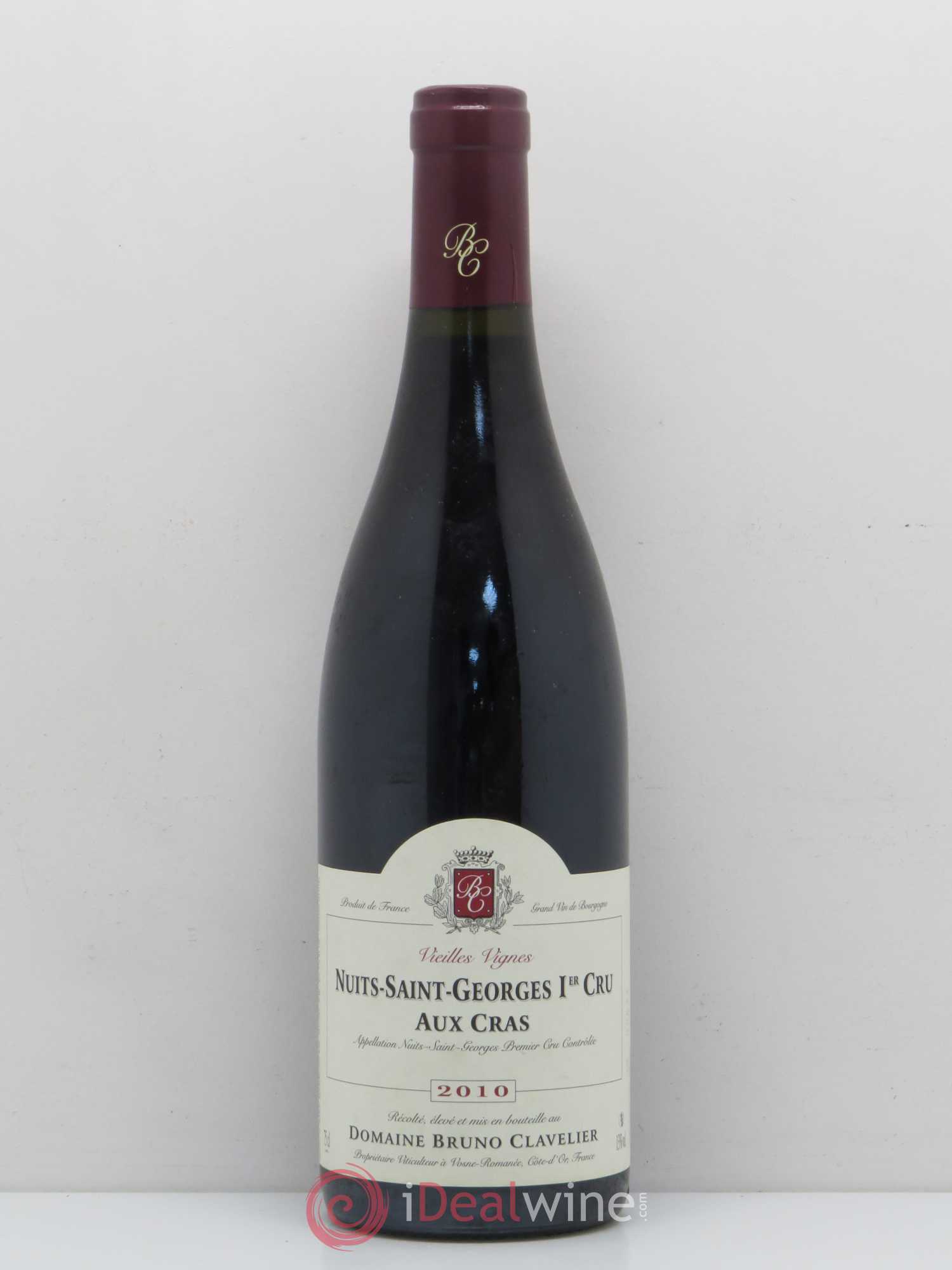 Nuits-Saint-Georges 1er Cru Aux Cras Vieilles Vignes Bruno Clavelier 2010 - Lot de 1 bouteille - 0