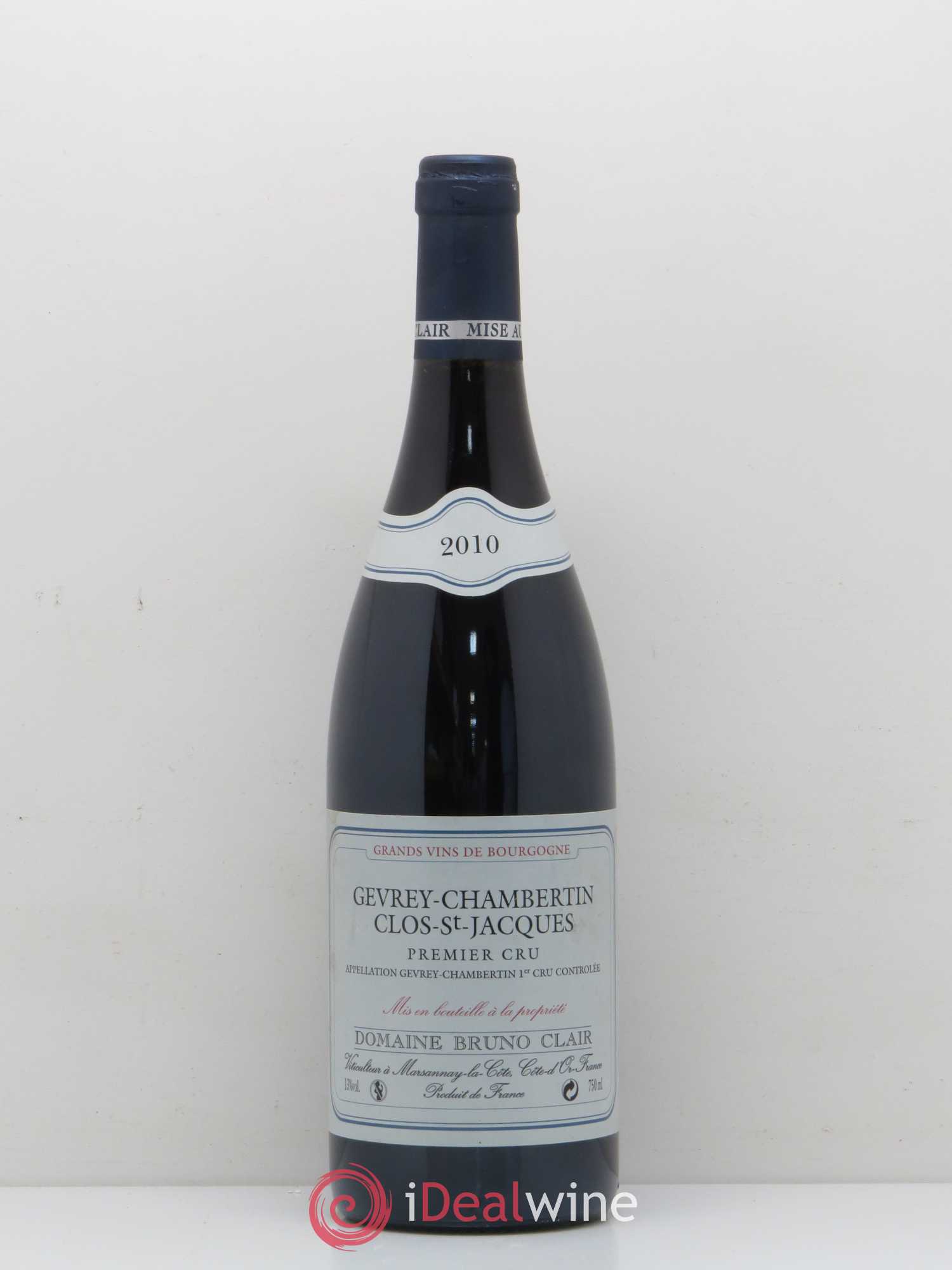Gevrey-Chambertin 1er Cru Clos Saint-Jacques Bruno Clair (Domaine) 2010 - Lot de 1 bouteille - 0