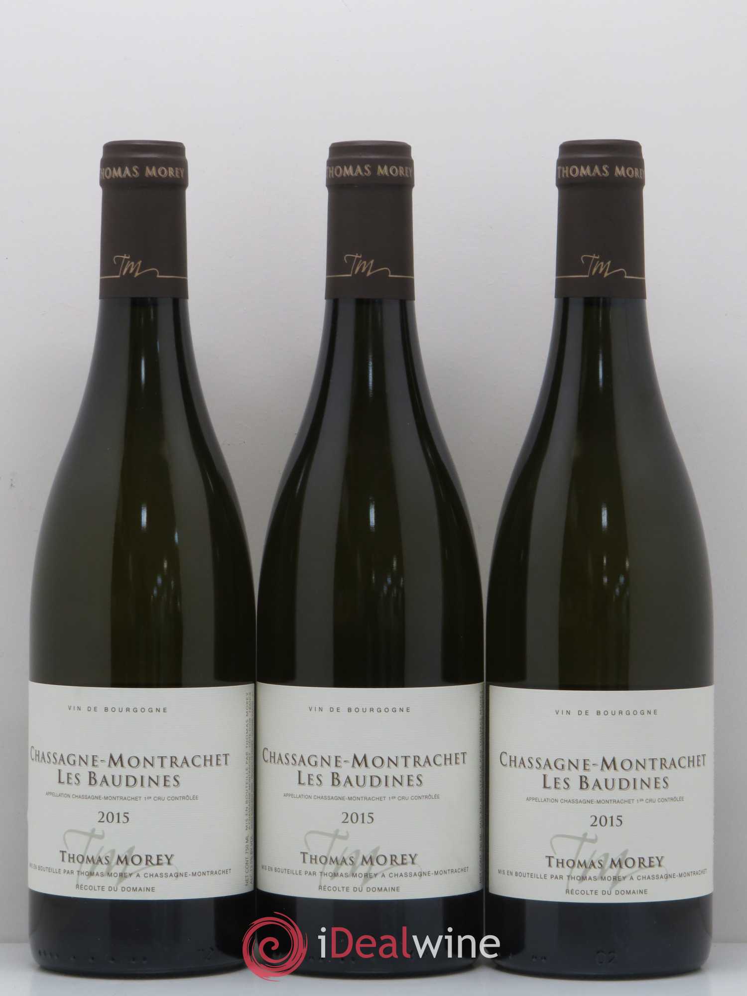 Chassagne-Montrachet 1er Cru Les Baudines Domaine Thomas Morey 2015 - Posten von 3 Flaschen - 0