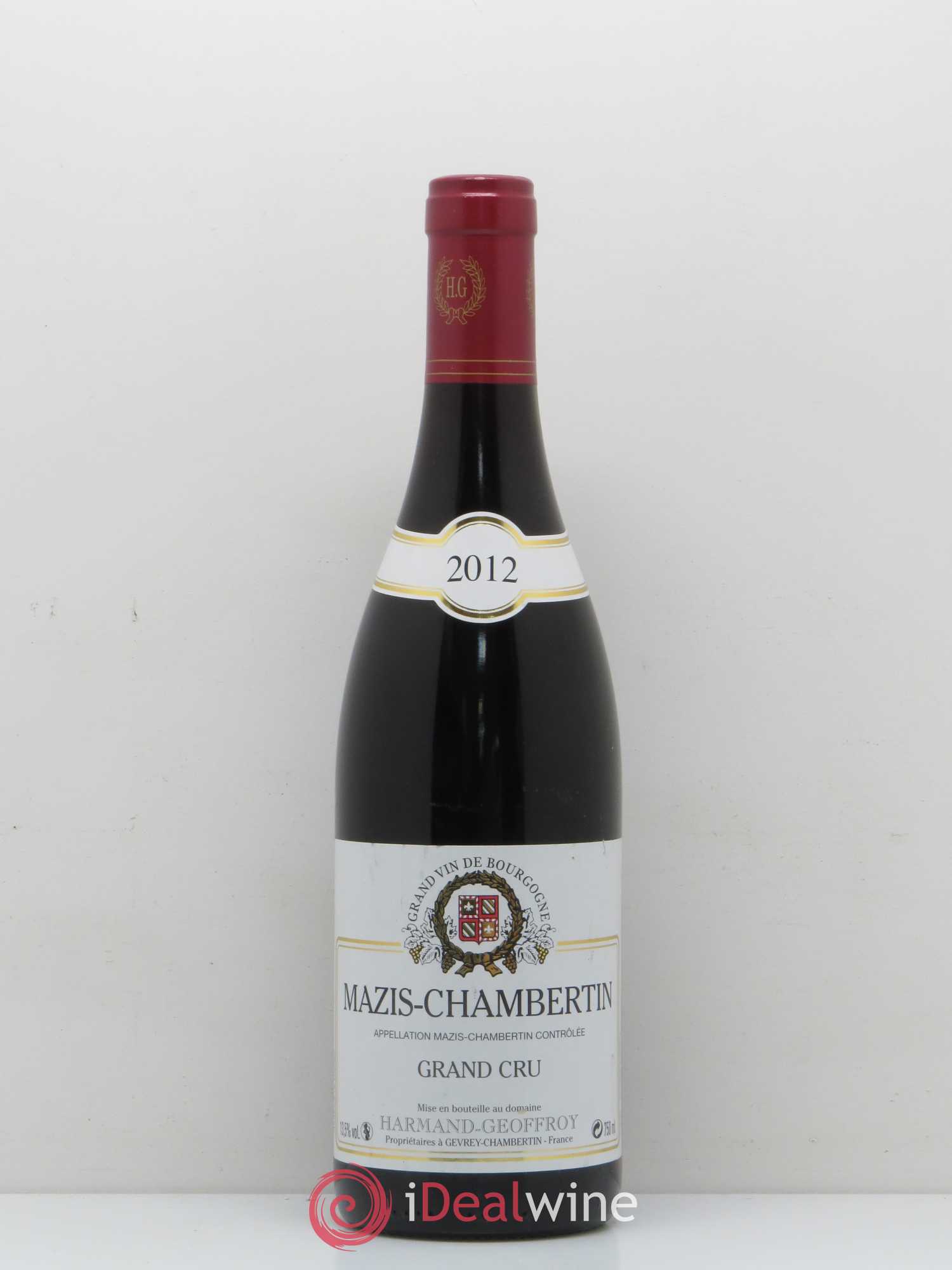 Mazis-Chambertin Grand Cru Harmand-Geoffroy (Domaine) 2012 - Lot de 1 bouteille - 0