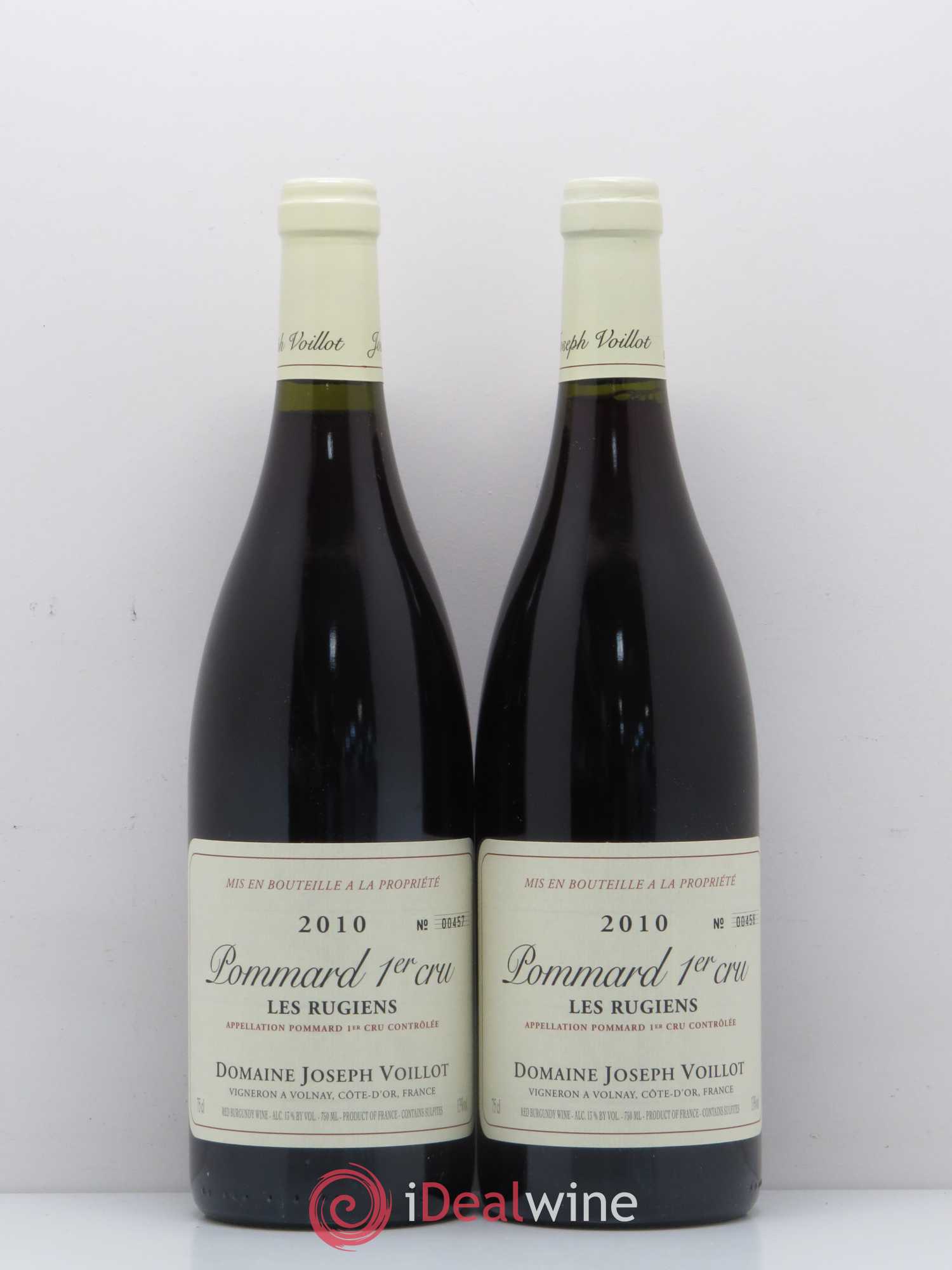 Pommard 1er Cru Les Rugiens Joseph Voillot (Domaine) 2010 - Lot de 2 bouteilles - 0