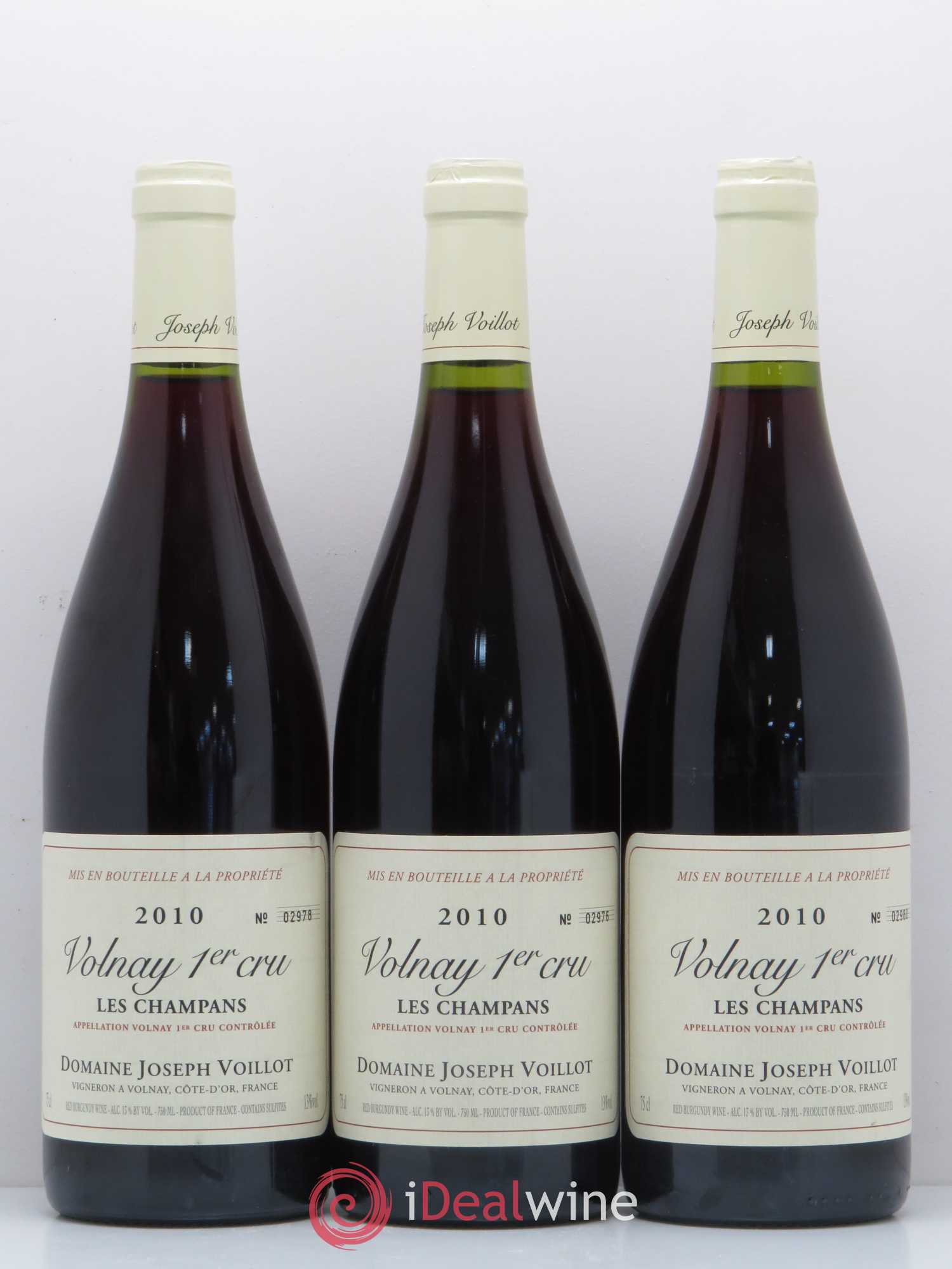 Volnay 1er Cru les Champans Joseph Voillot (Domaine) 2010 - Lot de 3 bouteilles - 0