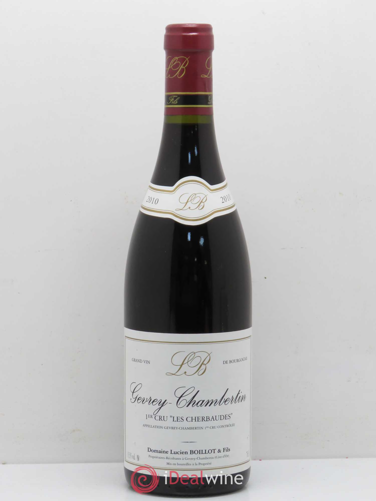 Gevrey-Chambertin 1er Cru Les Cherbaudes Lucien Boillot & Fils (Domaine) 2010 - Lot de 1 bouteille - 0