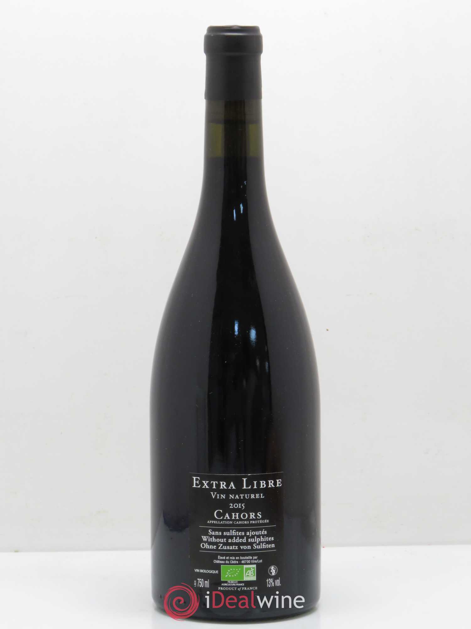 Cahors Château du Cèdre Extra Libre Le Cèdre Pascal et Jean-Marc Verhaeghe 2015 - Lot of 1 bottle - 1