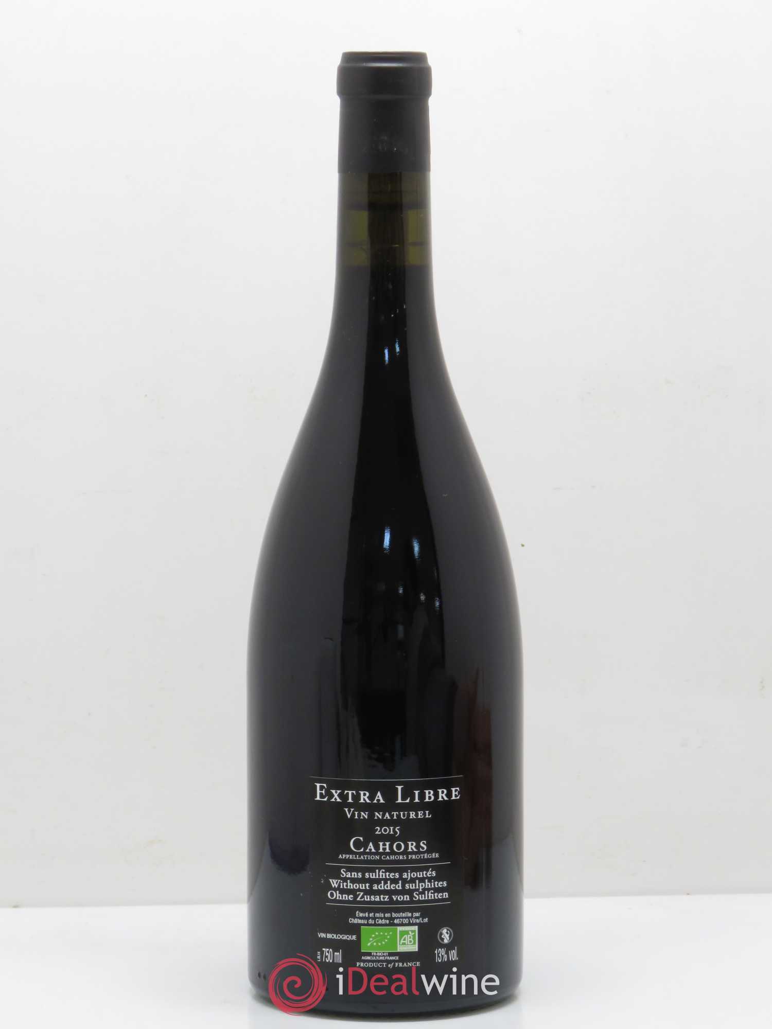 Cahors Château du Cèdre Extra Libre Le Cèdre Pascal et Jean-Marc Verhaeghe 2015 - Lot de 1 bouteille - 1