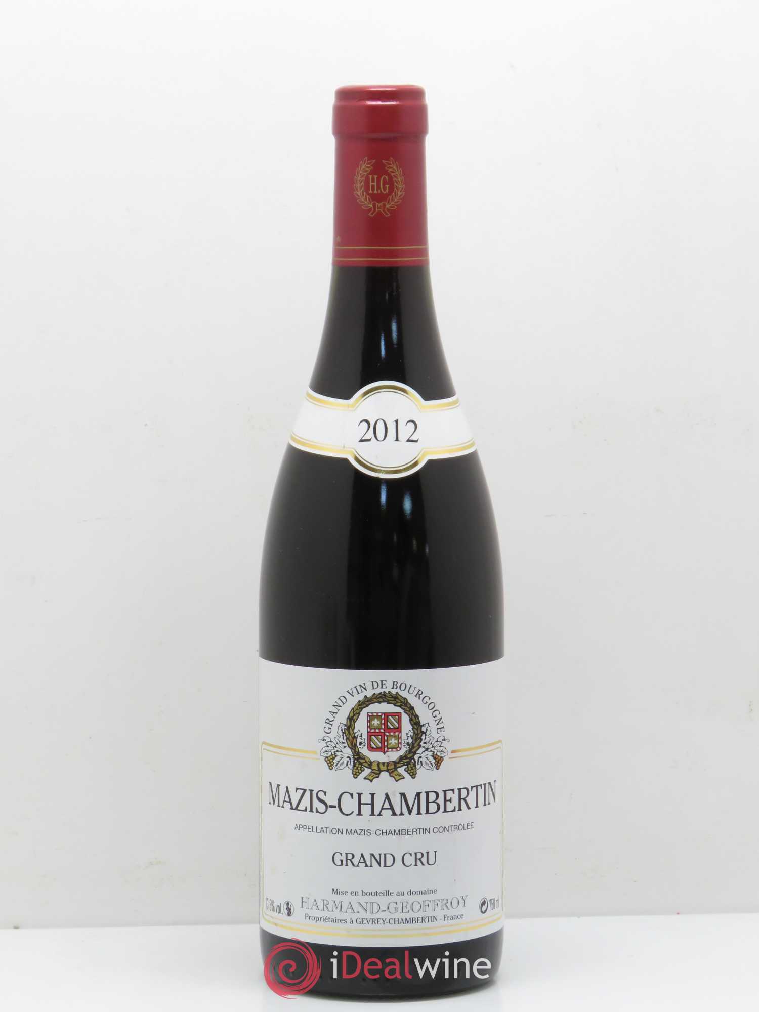 Mazis-Chambertin Grand Cru Harmand-Geoffroy (Domaine) 2012 - Lot de 1 bouteille - 0