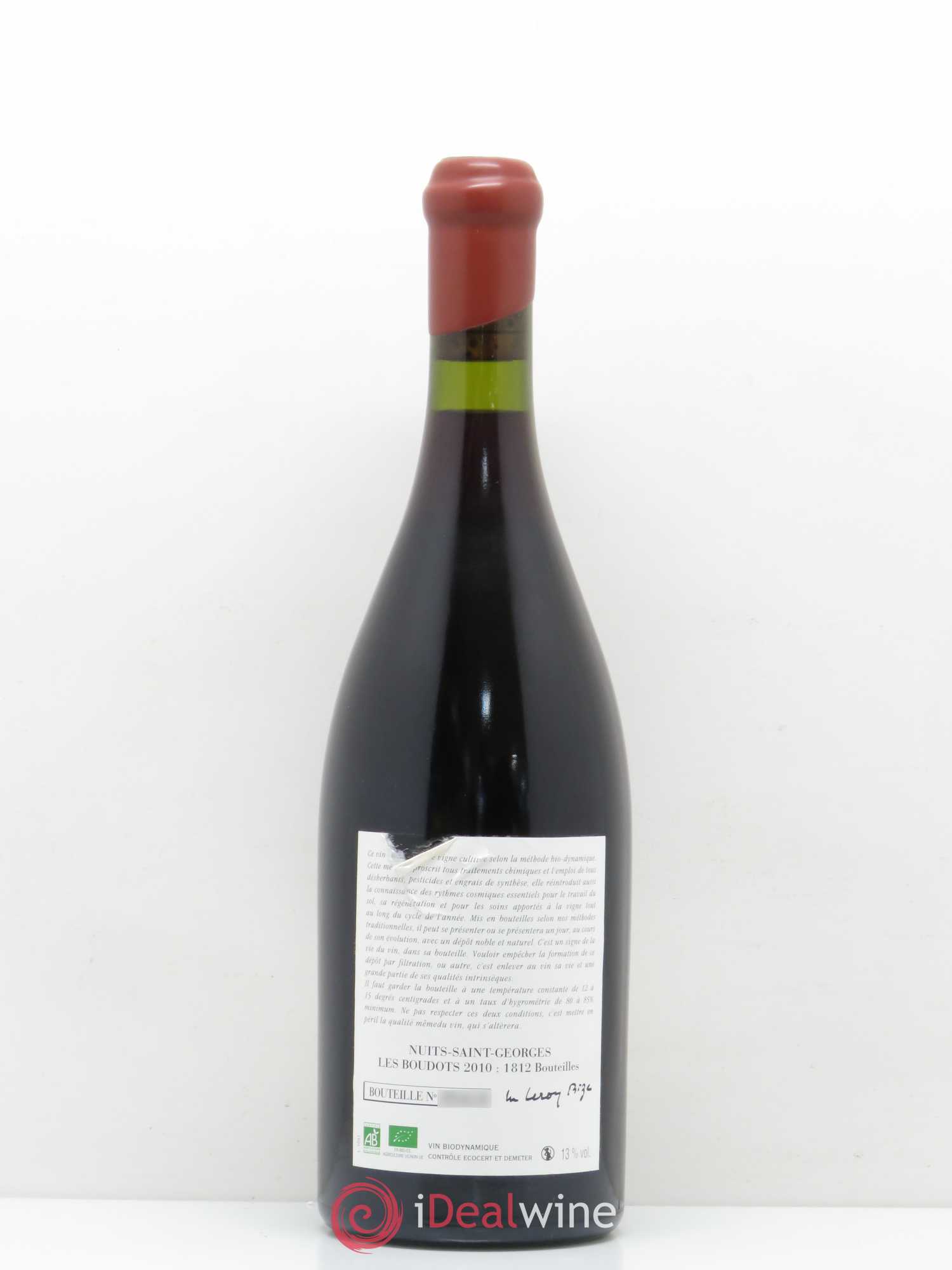 Nuits-Saint-Georges 1er Cru Aux Boudots Leroy (Domaine) 2010 - Lot de 1 bouteille - 1