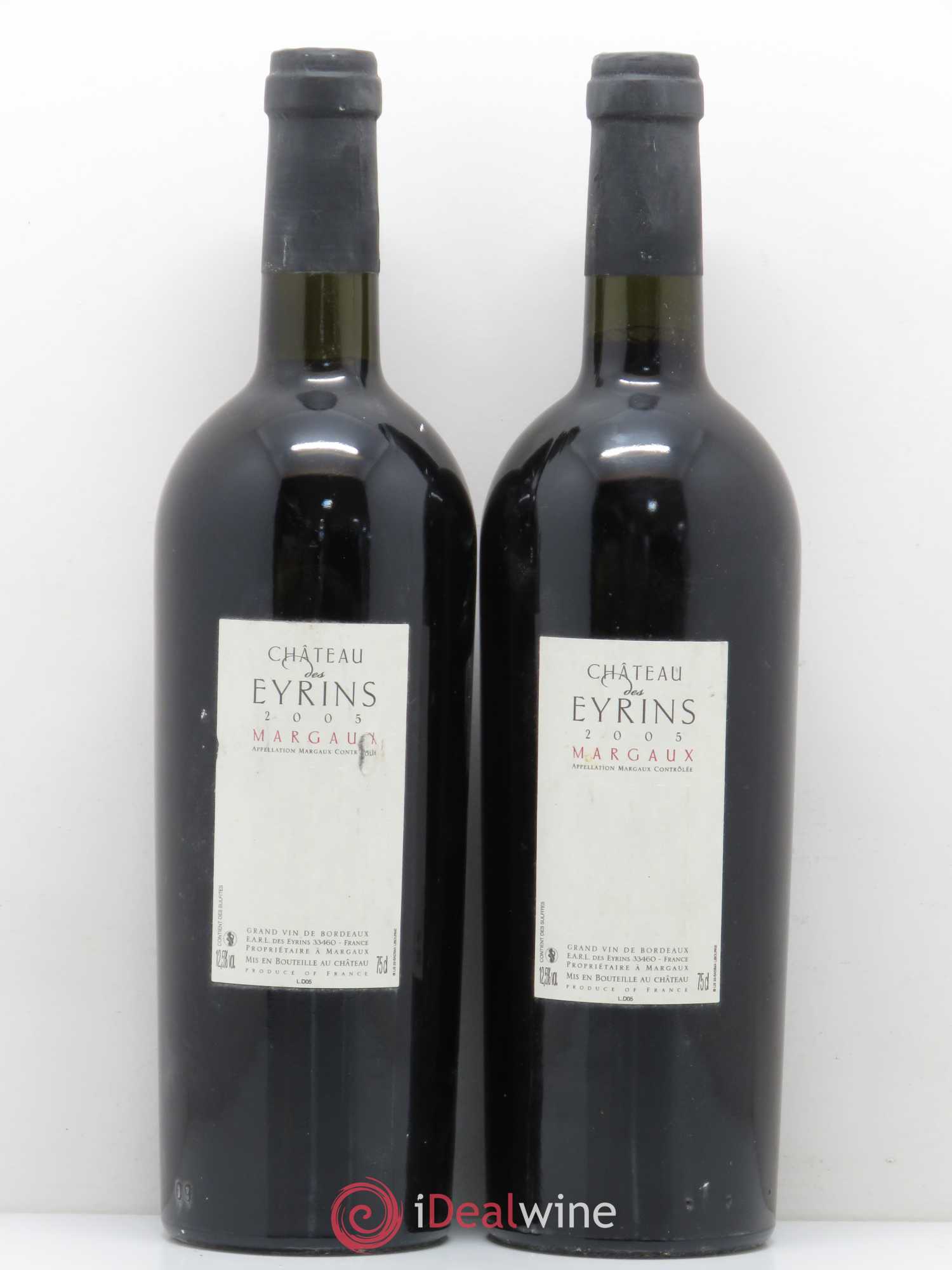 Bordeaux Château des Eyrins Margaux 2005 - Posten von 2 Flaschen - 0