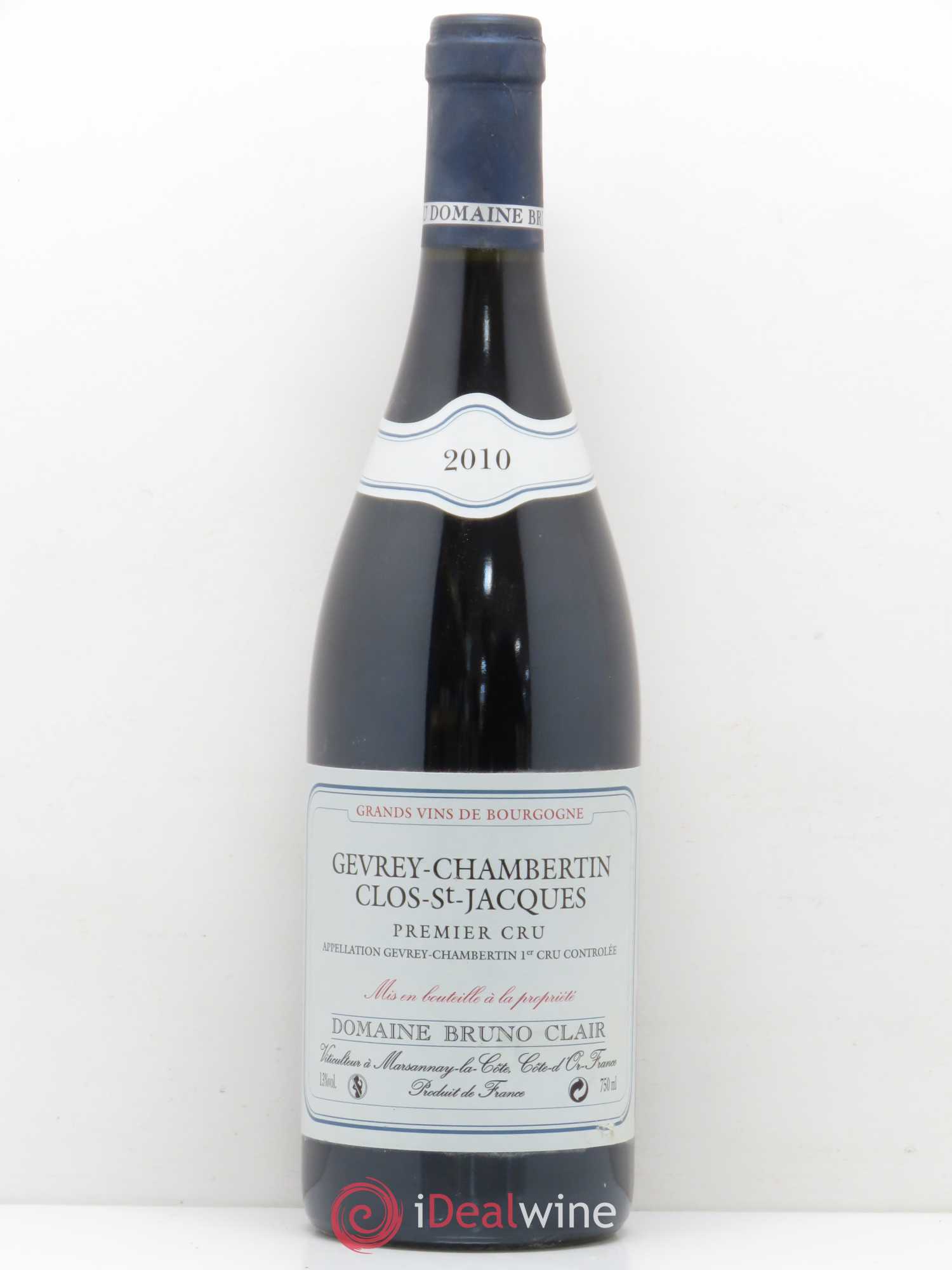 Gevrey-Chambertin 1er Cru Clos Saint-Jacques Bruno Clair (Domaine) 2010 - Lot de 1 bouteille - 0