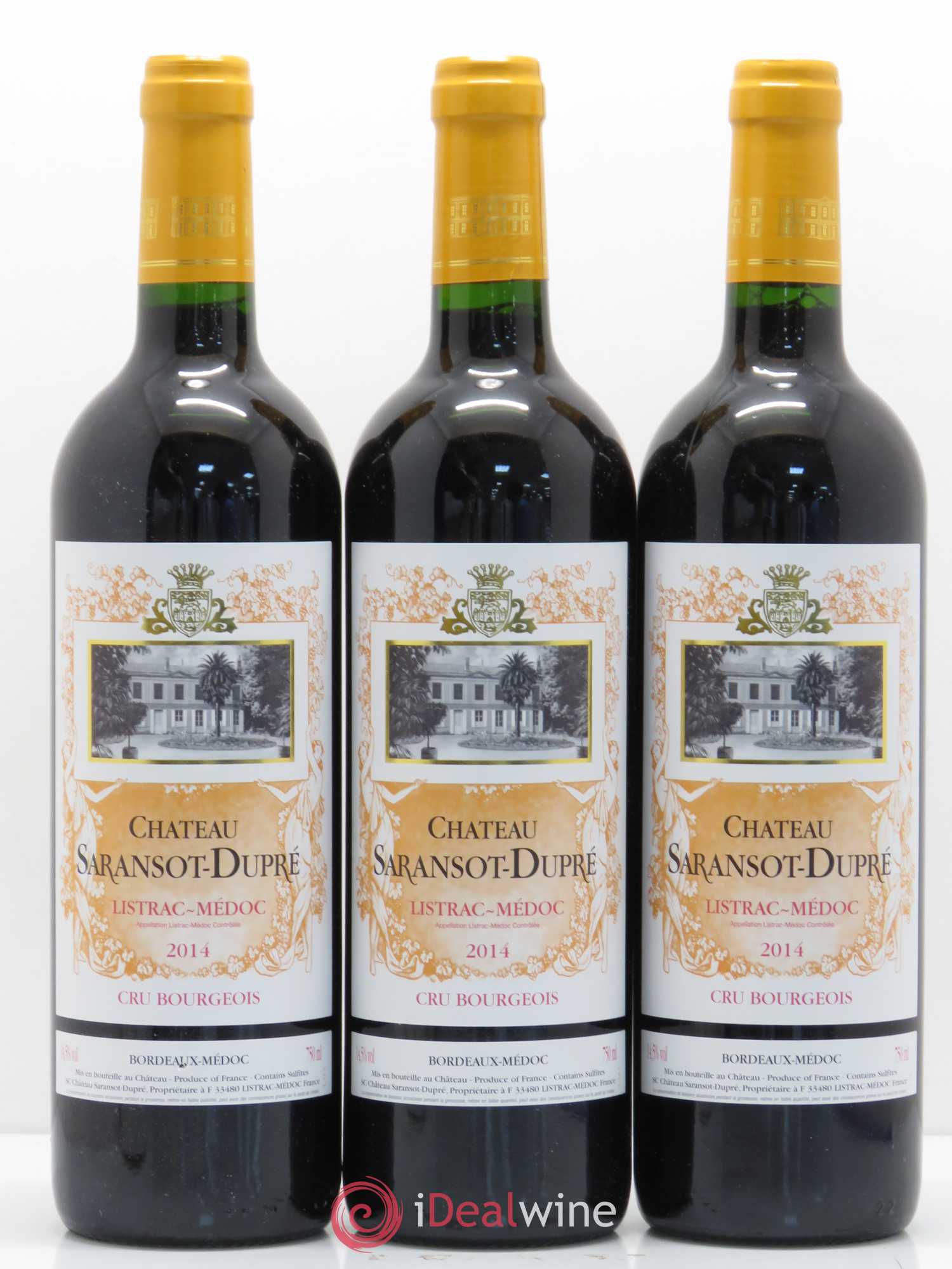 Château Saransot Dupré Cru Bourgeois 2014 - Lot de 3 bouteilles - 0
