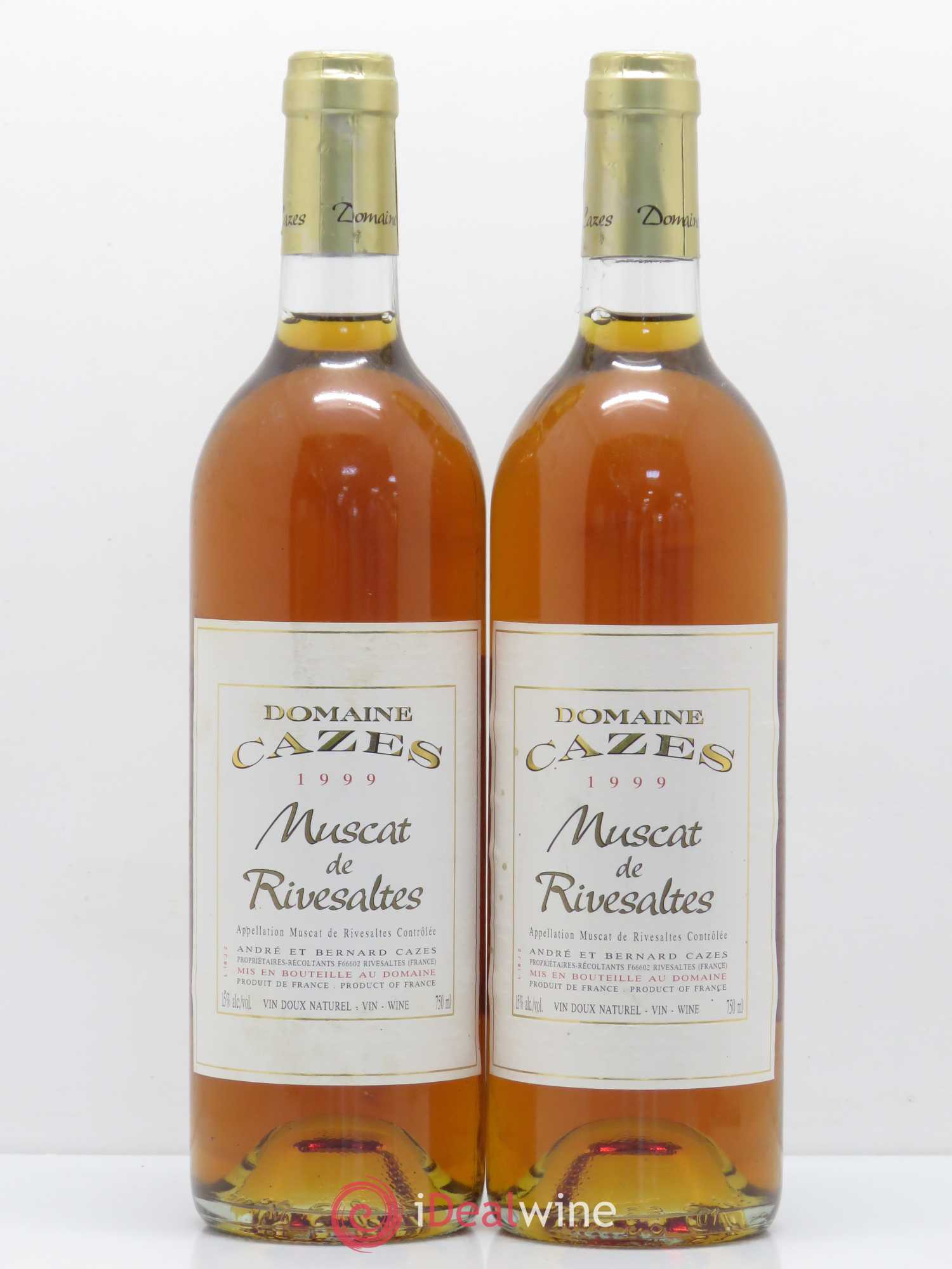 Muscat de Rivesaltes Cazes 1999 - Posten von 2 Flaschen - 0