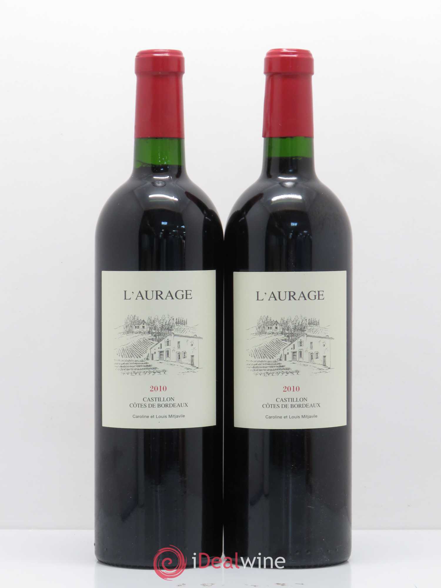 Castillon-Côtes-de-Bordeaux (Côtes-de-Castillon) Château l'Aurage 2010 - Posten von 2 Flaschen - 0