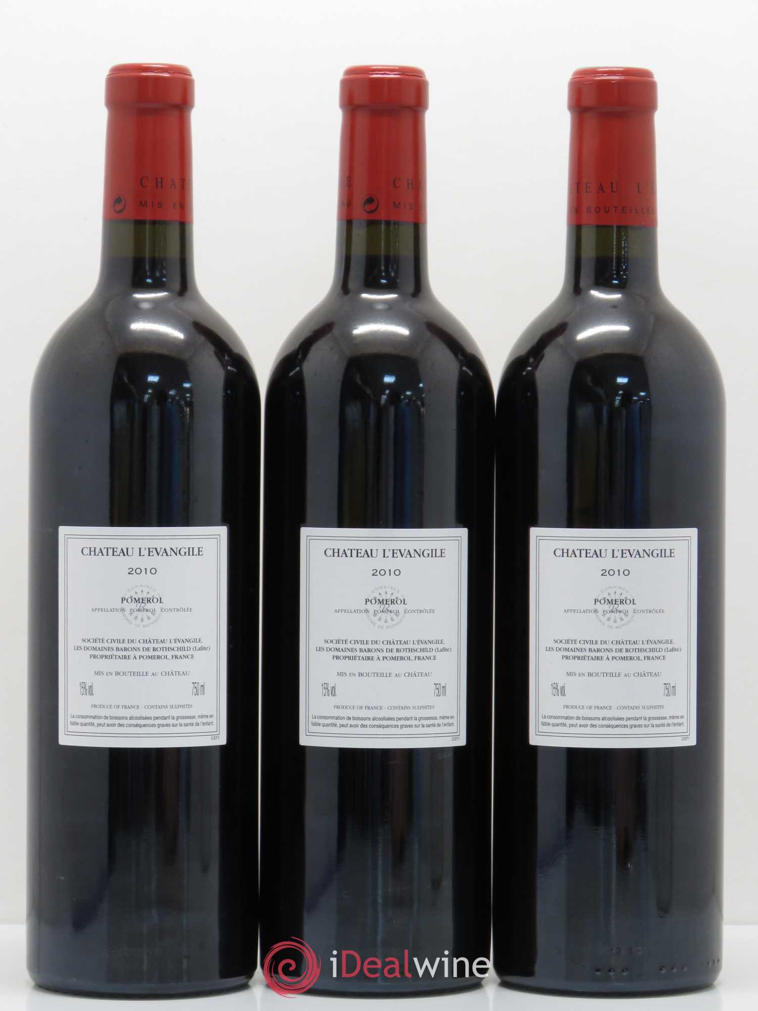 Château l' Évangile 2010 - Lot de 3 bouteilles - 1