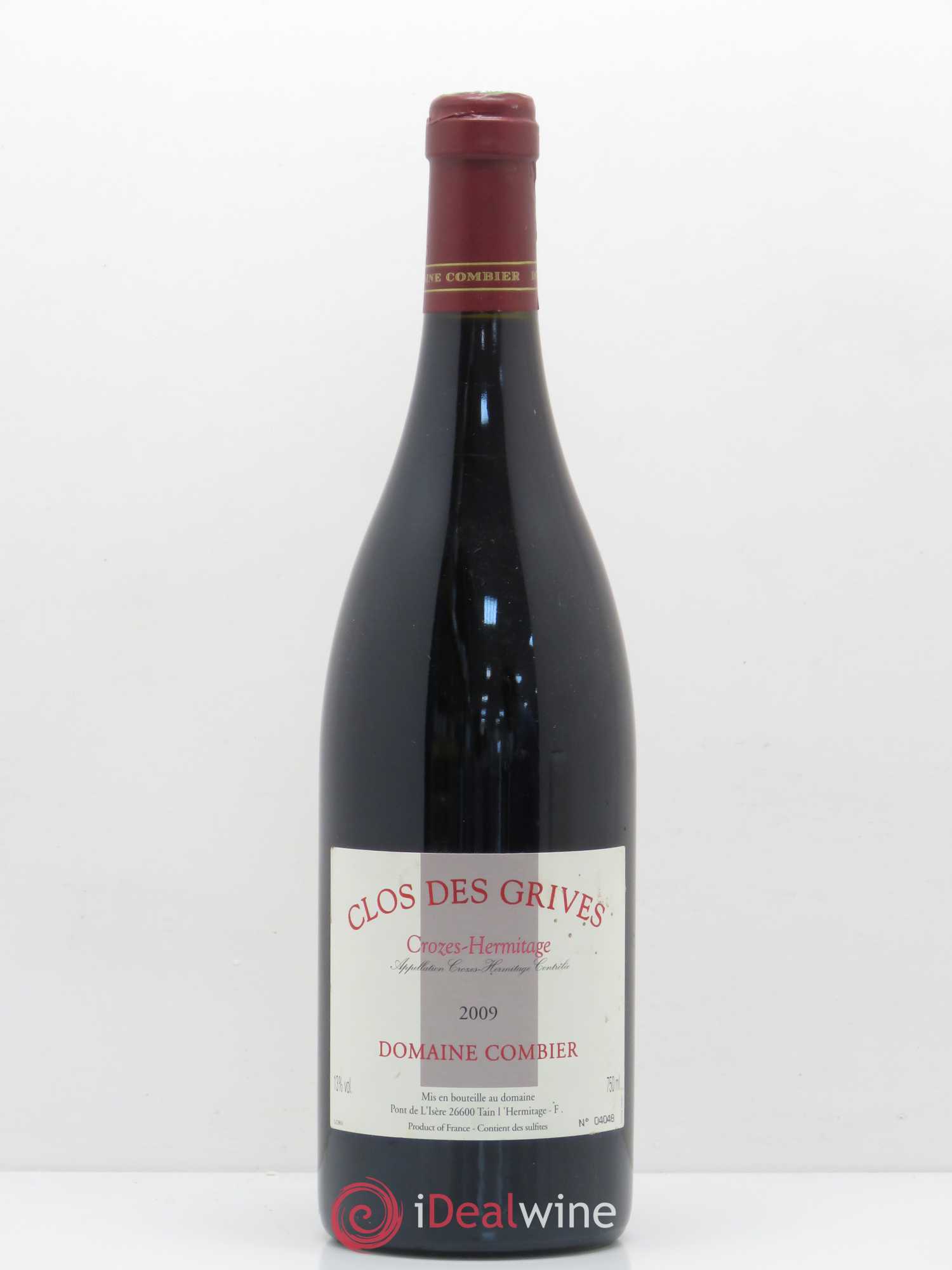 Crozes-Hermitage Clos des Grives Combier 2009 - Lot de 1 bouteille - 0