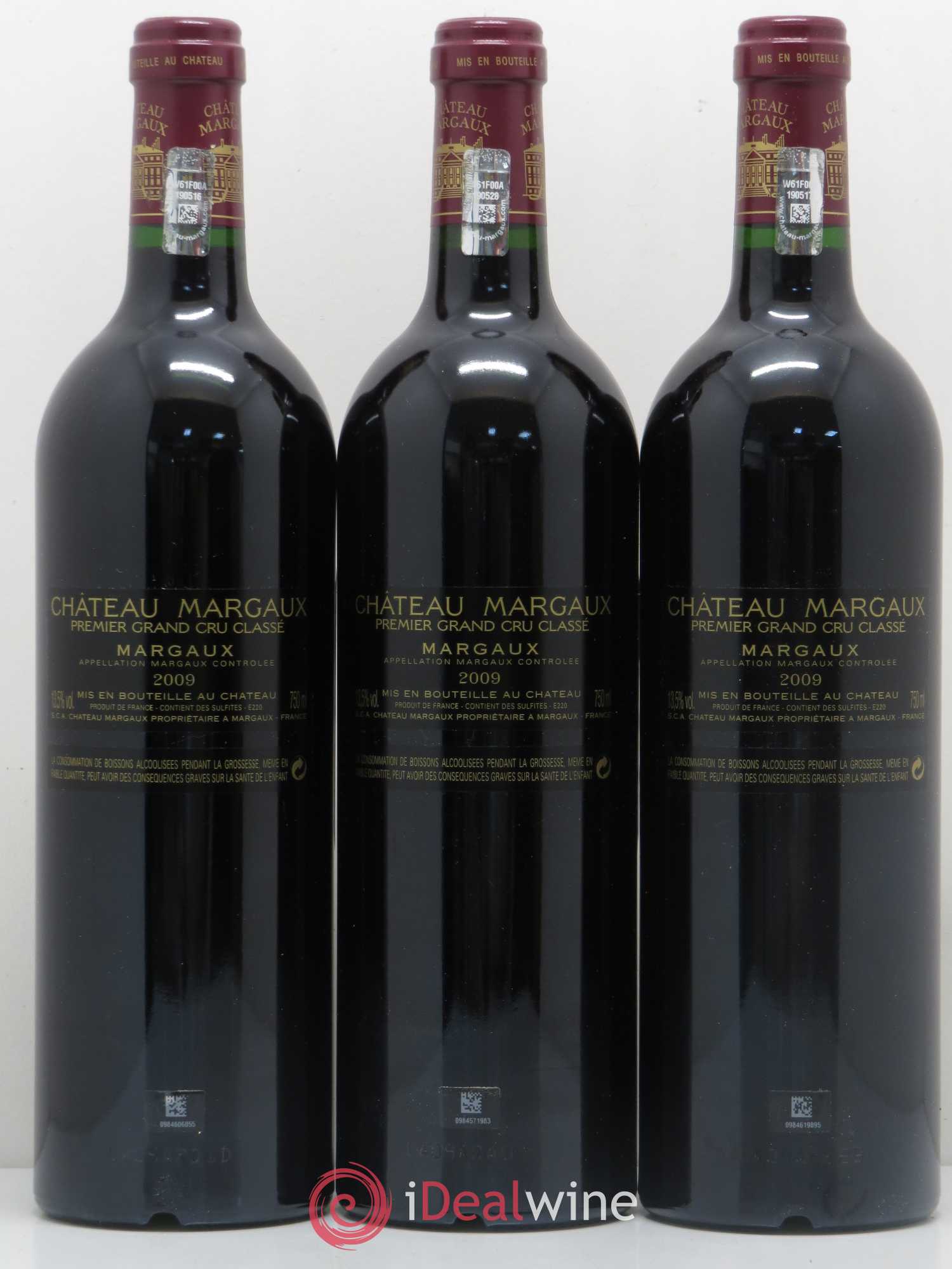 Château Margaux 1er Grand Cru Classé 2009 - Lot de 3 bouteilles - 1