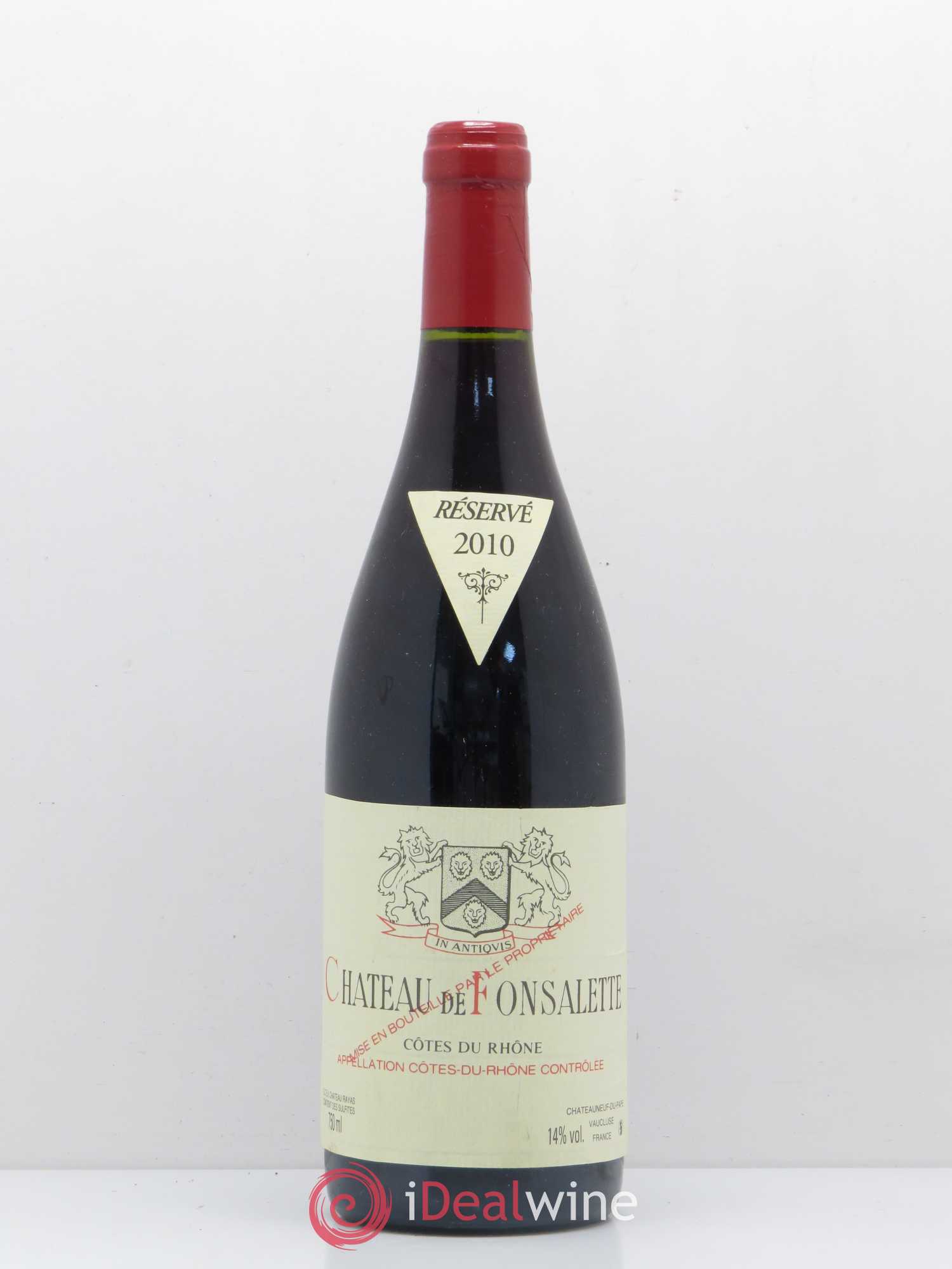 Côtes-du-Rhône Château de Fonsalette Emmanuel Reynaud 2010 - Lot de 1 bouteille - 0