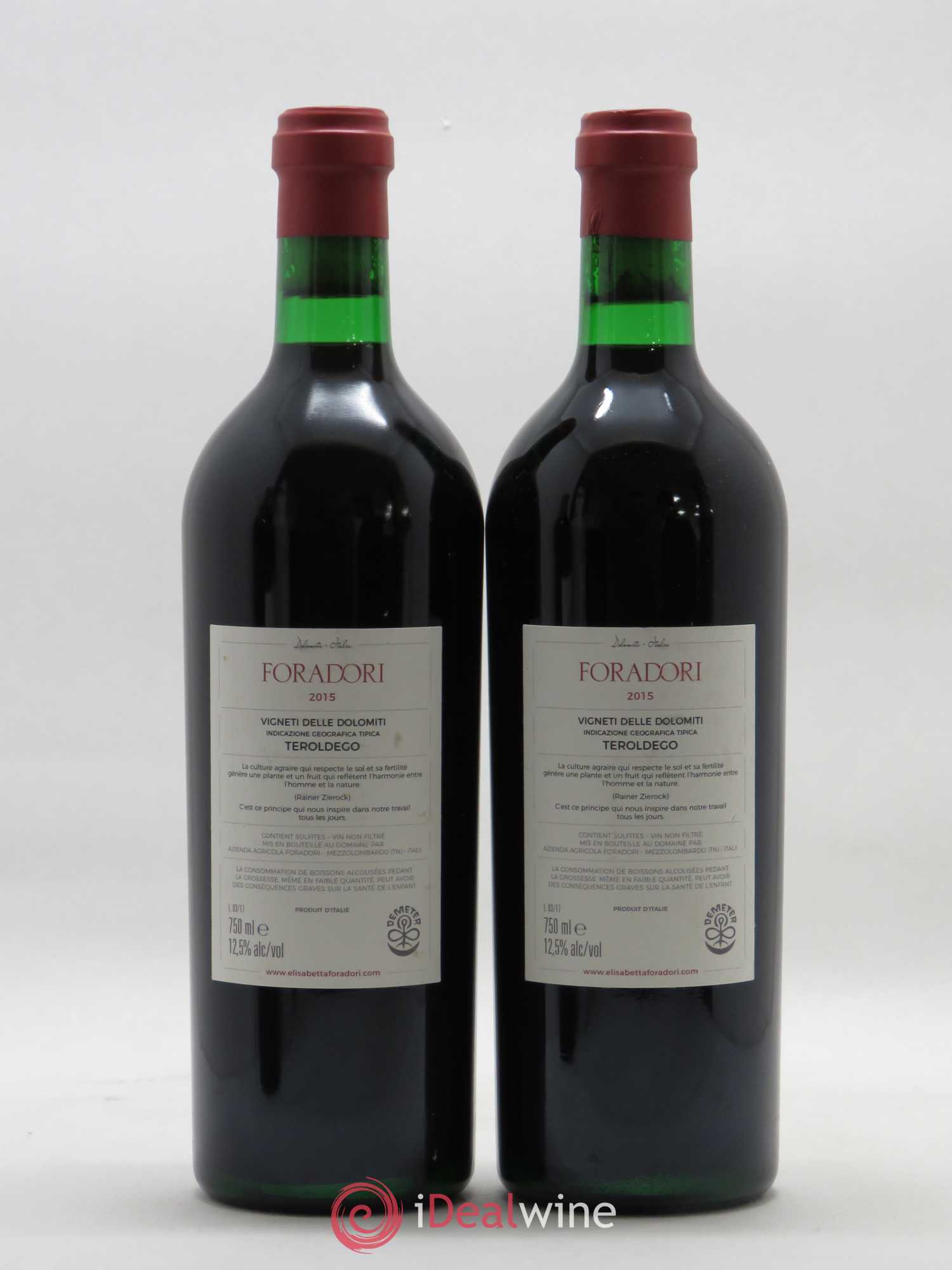 Vigneti delle Dolomiti IGT Teroldego Elisabetta Foradori Teroldego 2015 - Lot de 2 bouteilles - 1