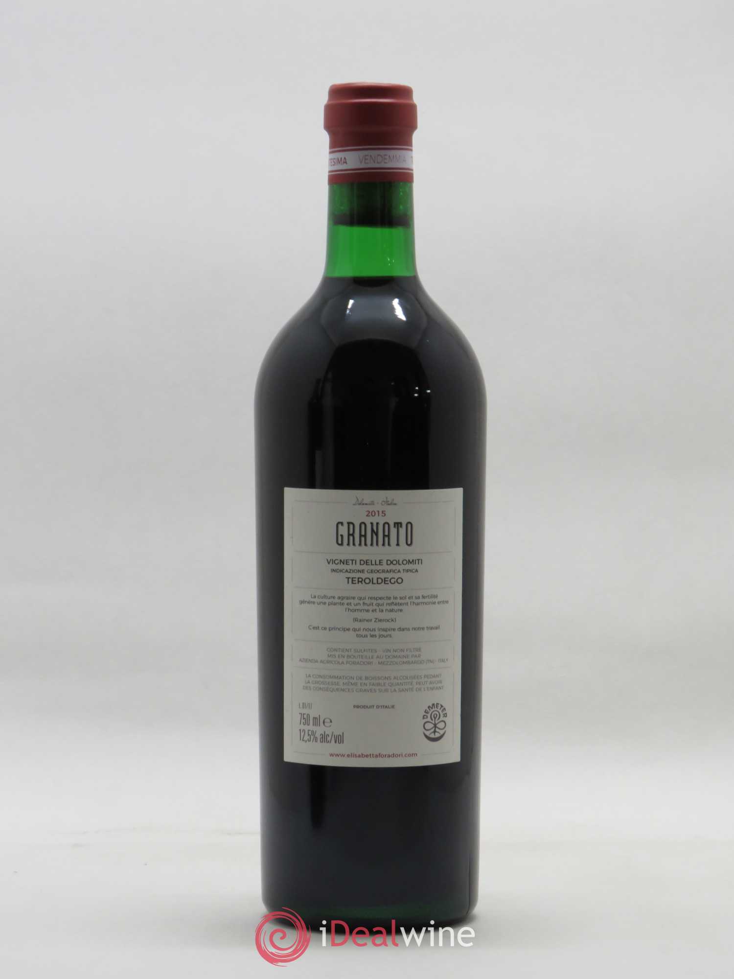 Vigneti delle Dolomiti IGT Granato Elisabetta Foradori 2015 - Lot de 1 bouteille - 1