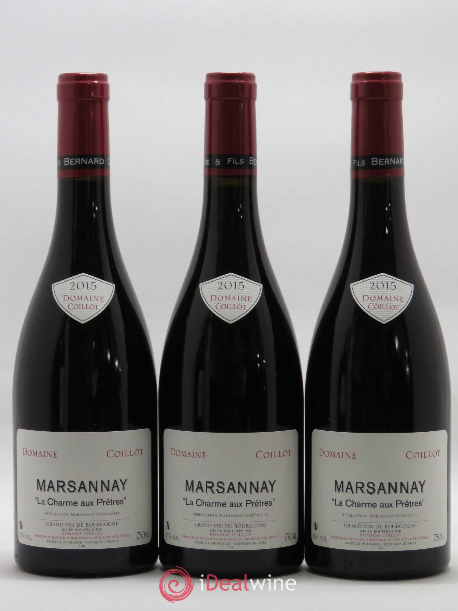 Marsannay Les Charmes Aux Pretres Domaine Coillot 2015 - Posten von 3 Flaschen - 0
