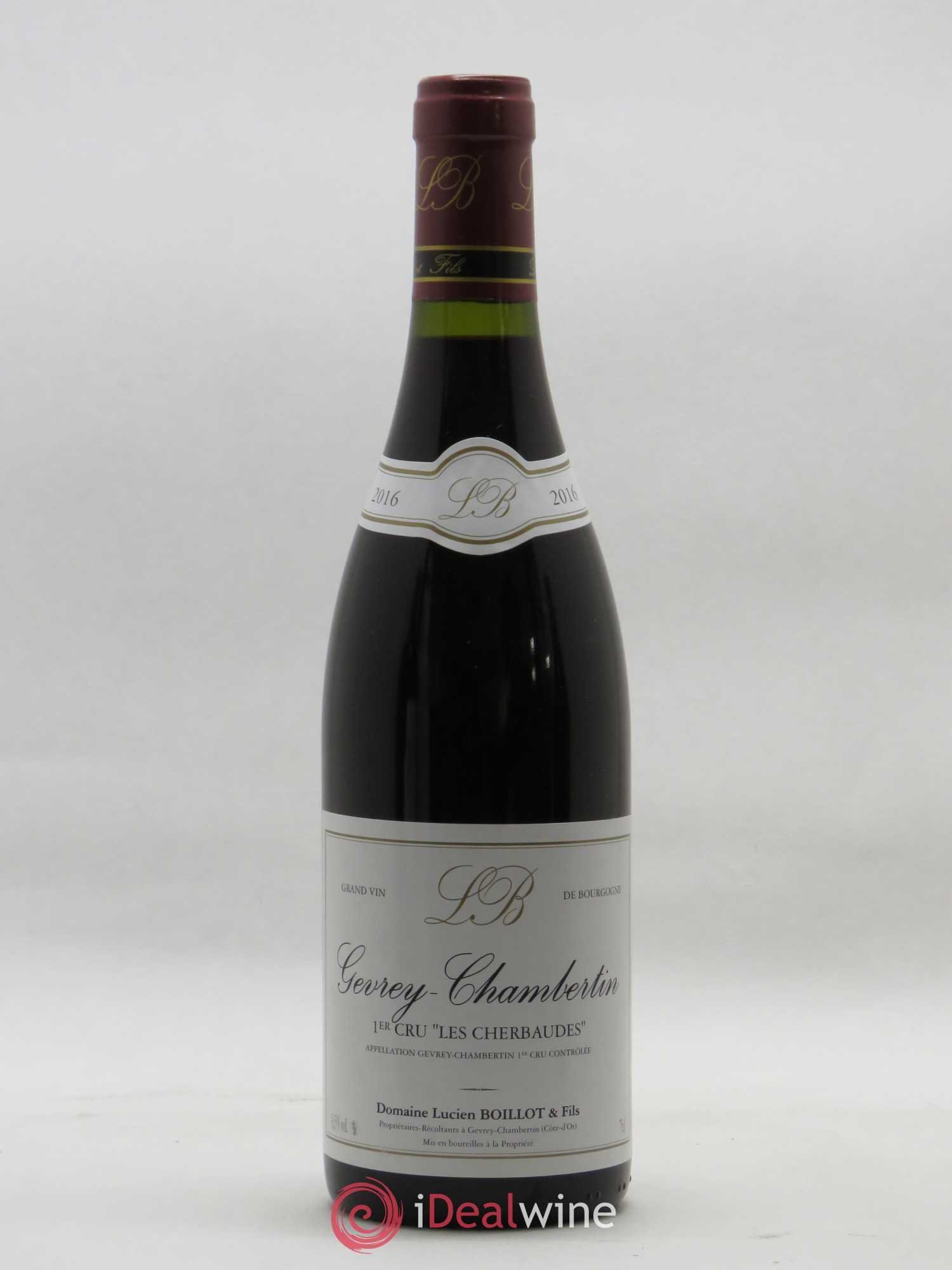 Gevrey-Chambertin 1er Cru Les Cherbaudes Lucien Boillot & Fils (Domaine) 2016 - Lot de 1 bouteille - 0