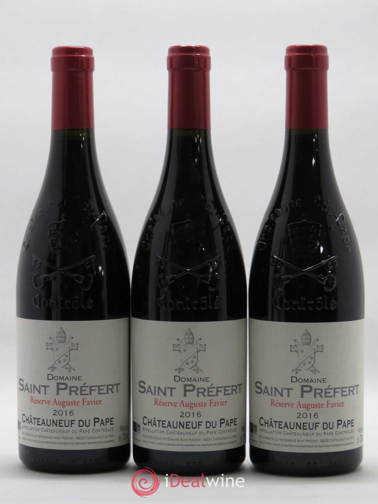 Châteauneuf-du-Pape Réserve Auguste Favier Domaine Saint-Préfert 2016 - Lot de 3 bouteilles - 0