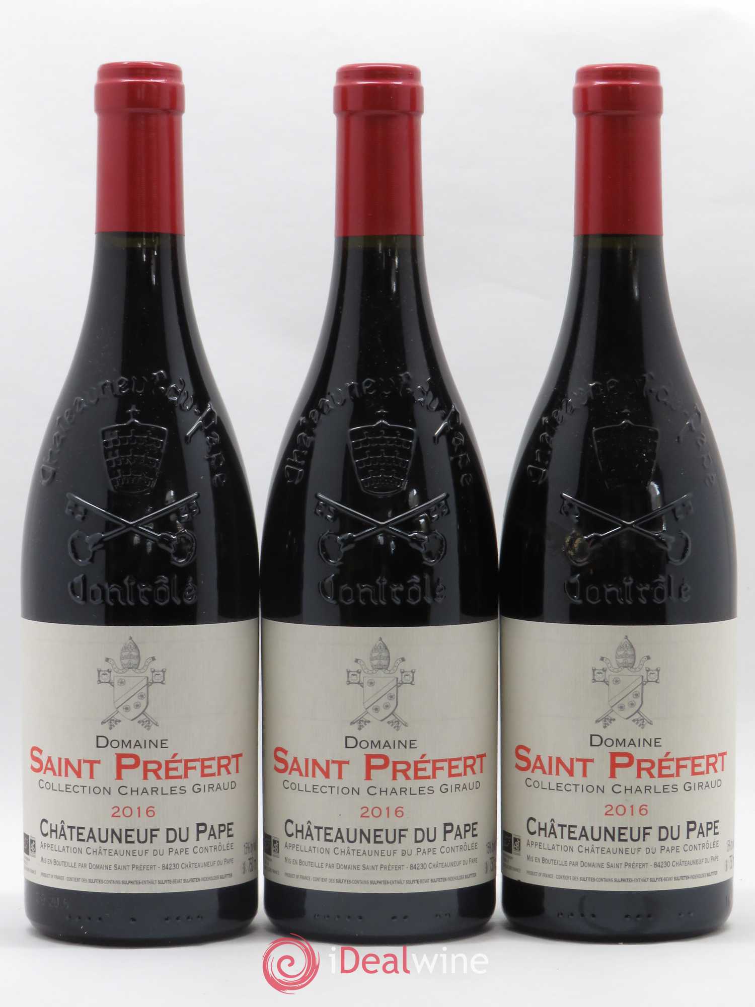 Châteauneuf-du-Pape Collection Charles Giraud Domaine Saint-Préfert 2016 - Lot de 3 bouteilles - 0
