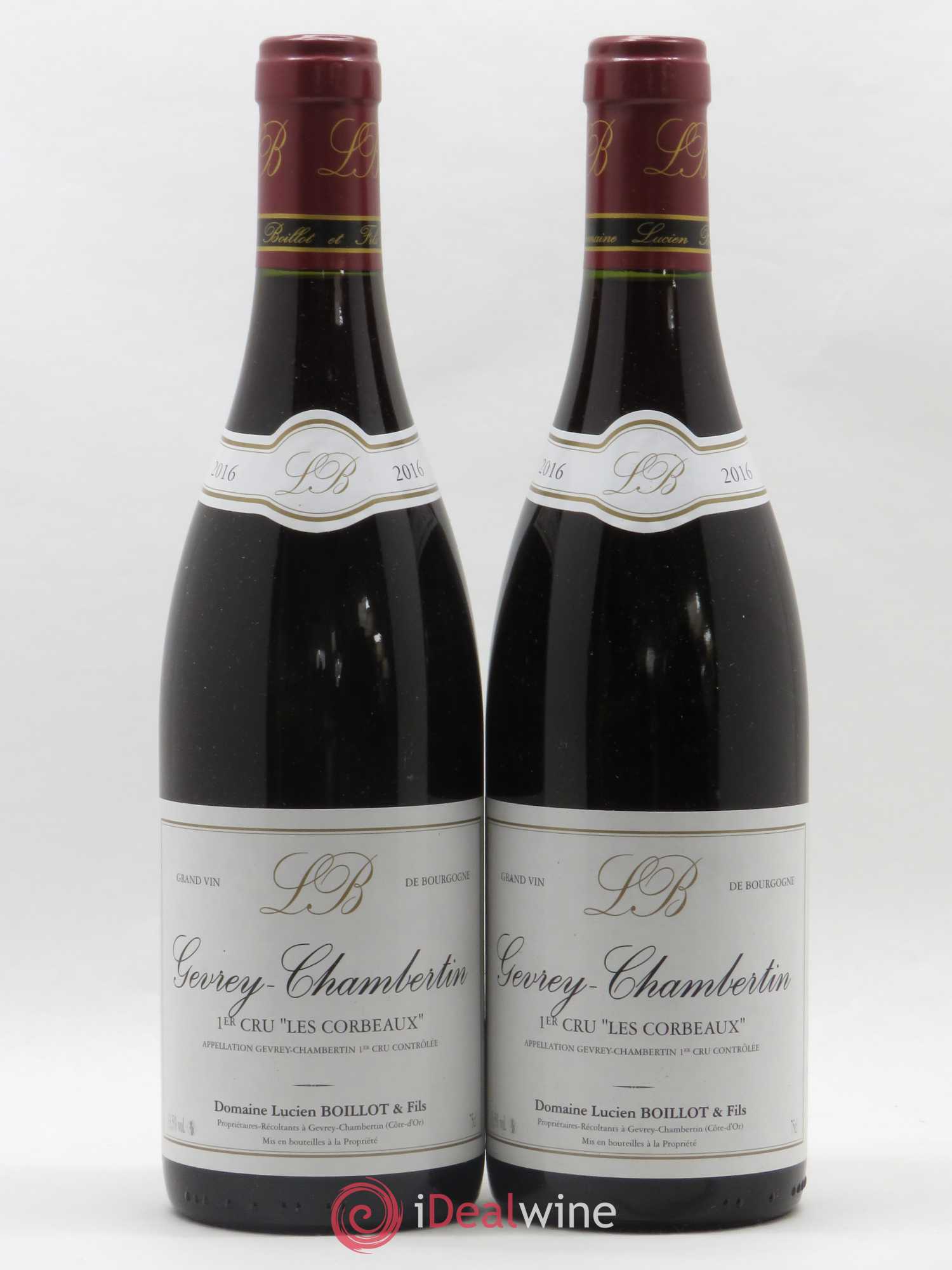 Gevrey-Chambertin 1er Cru Les Corbeaux Lucien Boillot & Fils (Domaine) 2016 - Lot de 2 bouteilles - 0