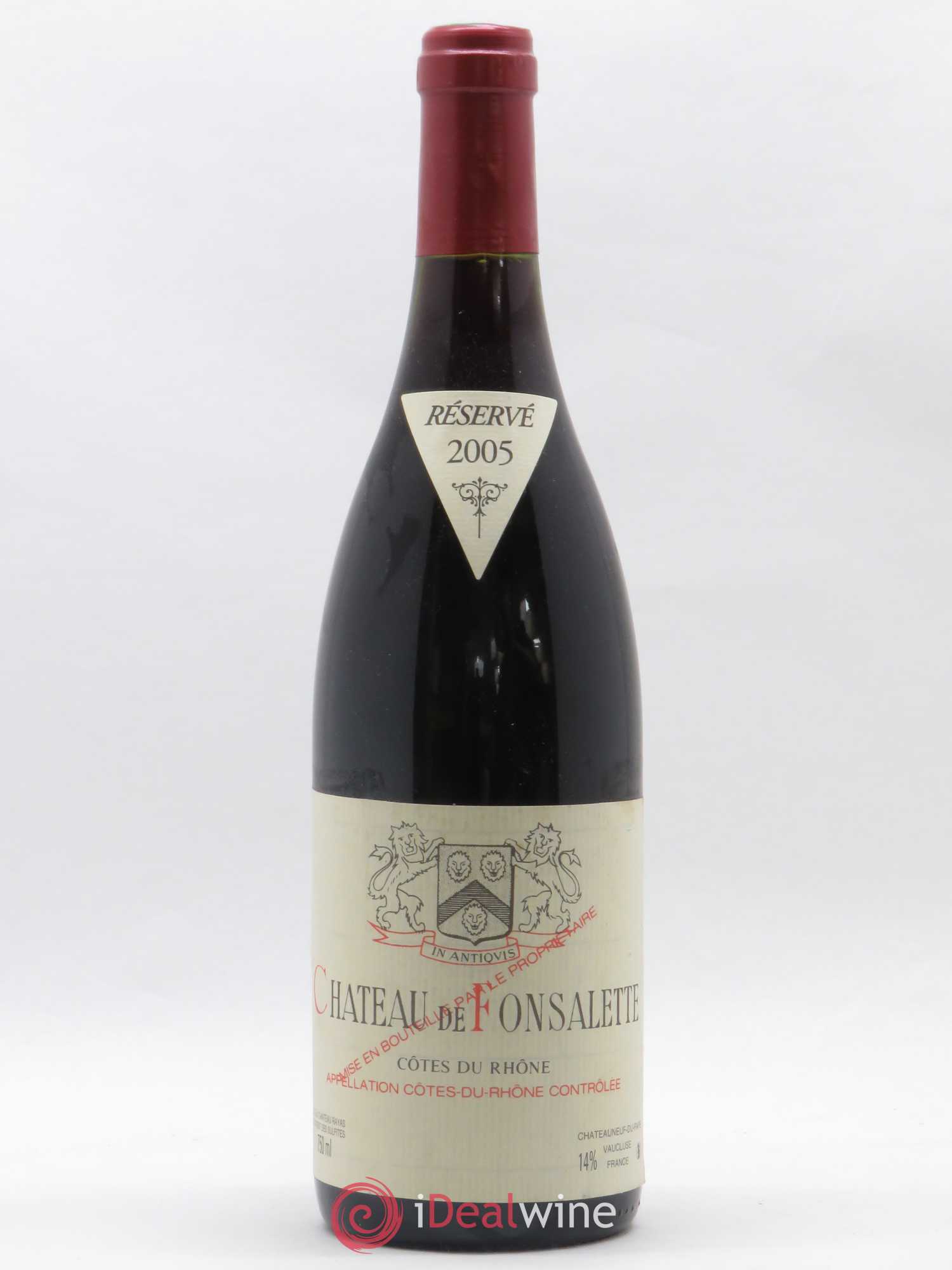 Côtes-du-Rhône Château de Fonsalette Emmanuel Reynaud 2005 - Lot de 1 bouteille - 0