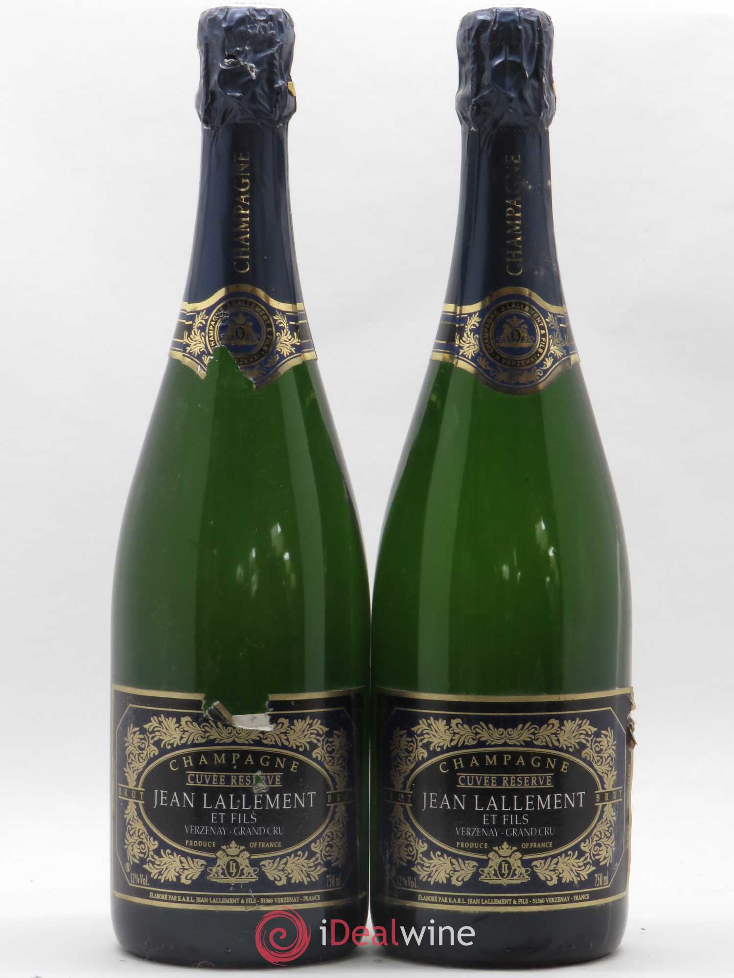 Champagne Grand cru CUVEE RESERVE brut JEAN LALLEMENT - Posten von 2 Flaschen - 0