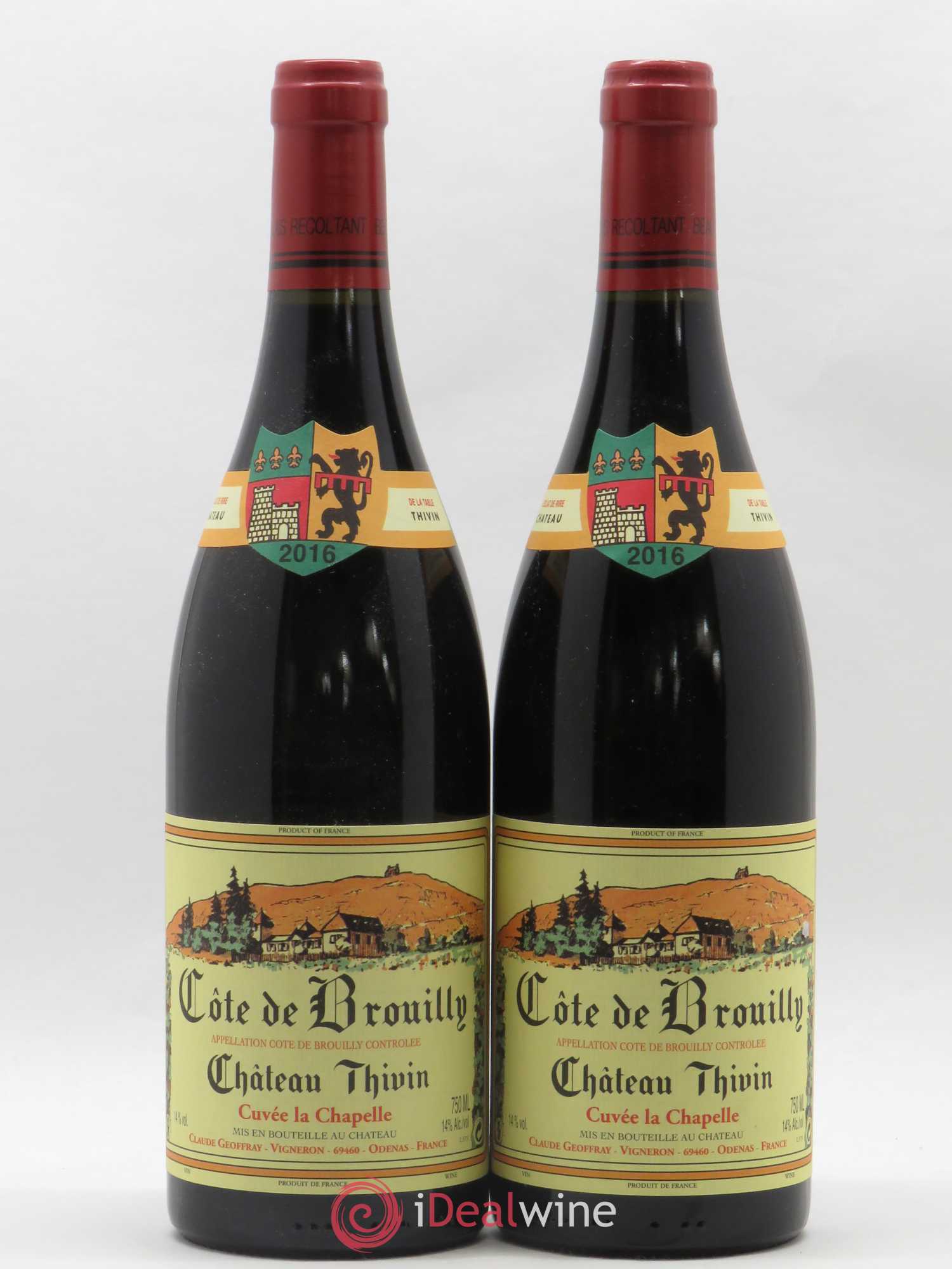Côte de Brouilly Cuvée La Chapelle Château Thivin 2016 - Lot de 2 bouteilles - 0
