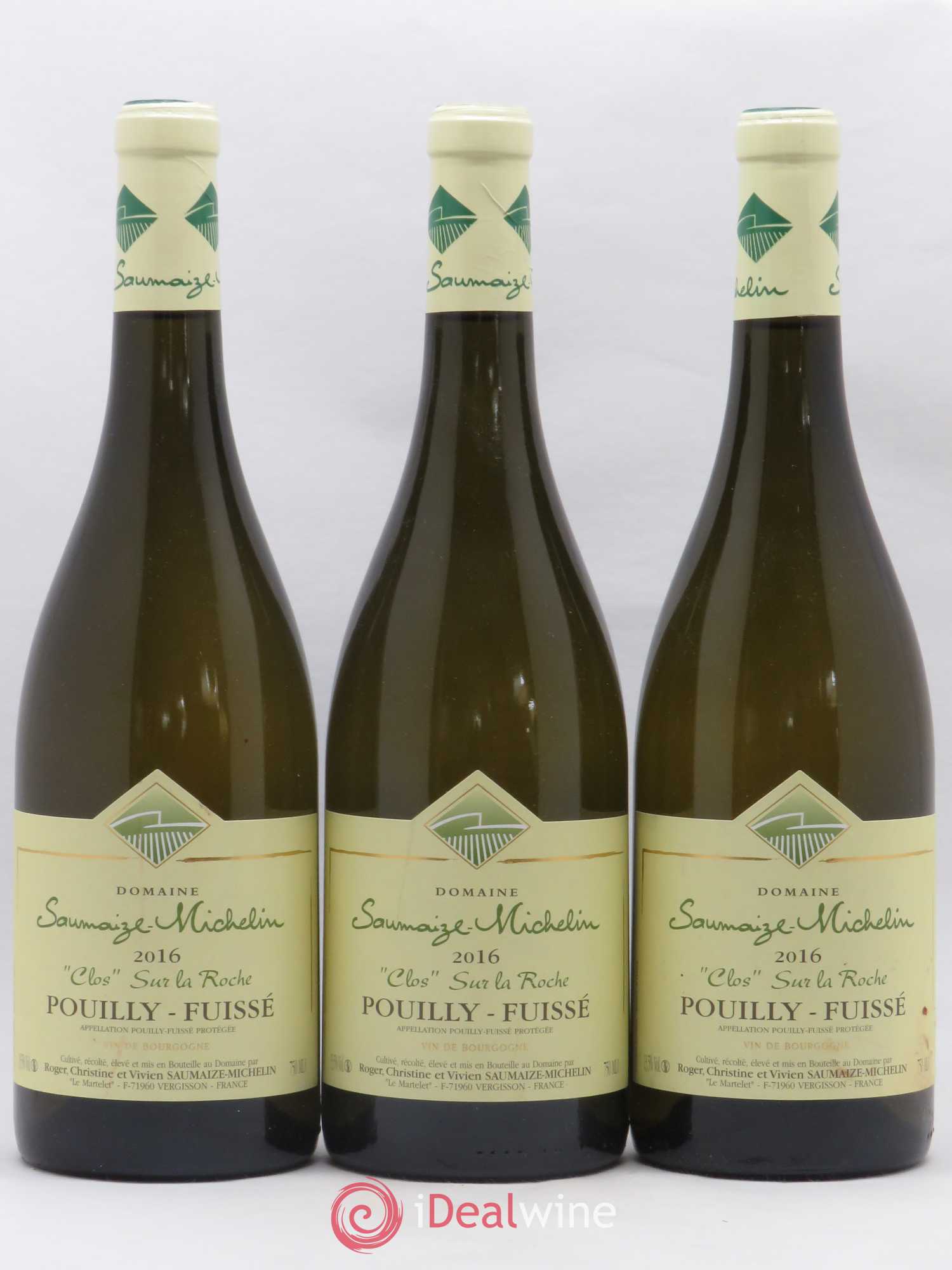 Pouilly-Fuissé Clos sur la Roche Saumaize-Michelin 2016 - Lot de 3 bouteilles - 0