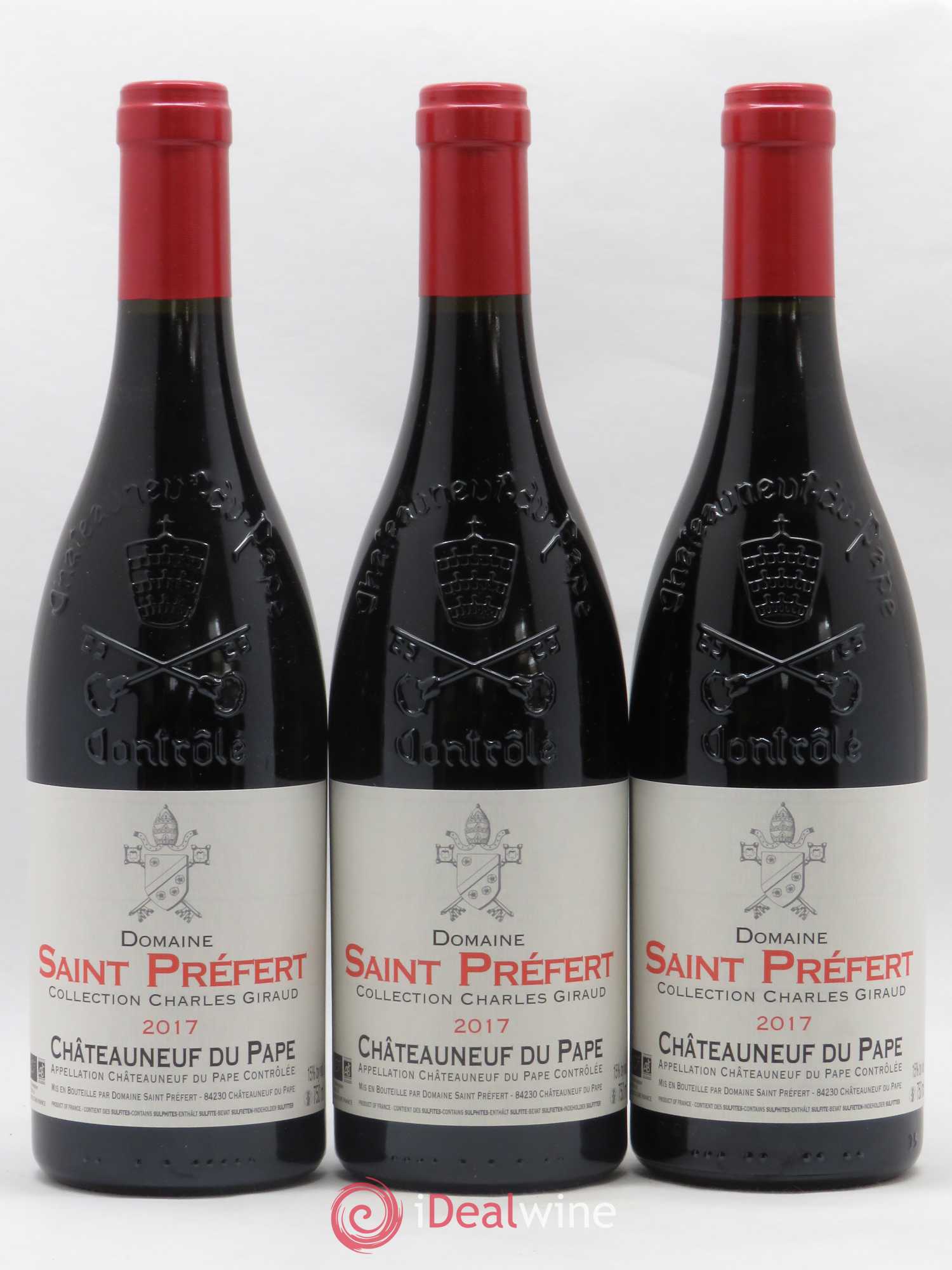 Châteauneuf-du-Pape Collection Charles Giraud Domaine Saint-Préfert 2017 - Lot de 3 bouteilles - 0