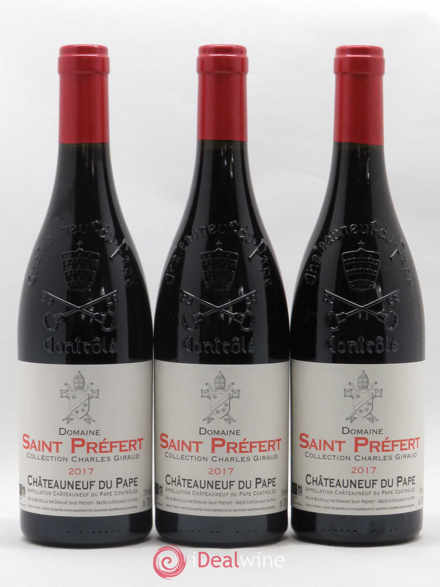 Châteauneuf-du-Pape Collection Charles Giraud Domaine Saint-Préfert 2017 - Lot de 3 bouteilles - 0