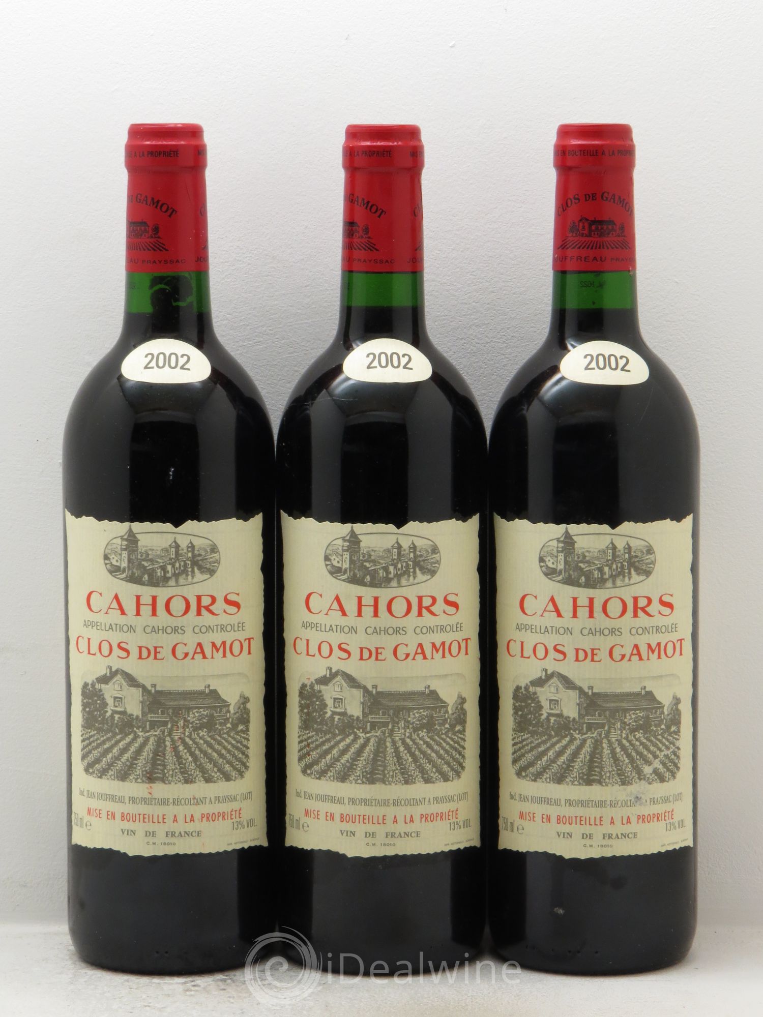 Cahors Clos de Gamot 2002 - Lot de 3 bouteilles - 0