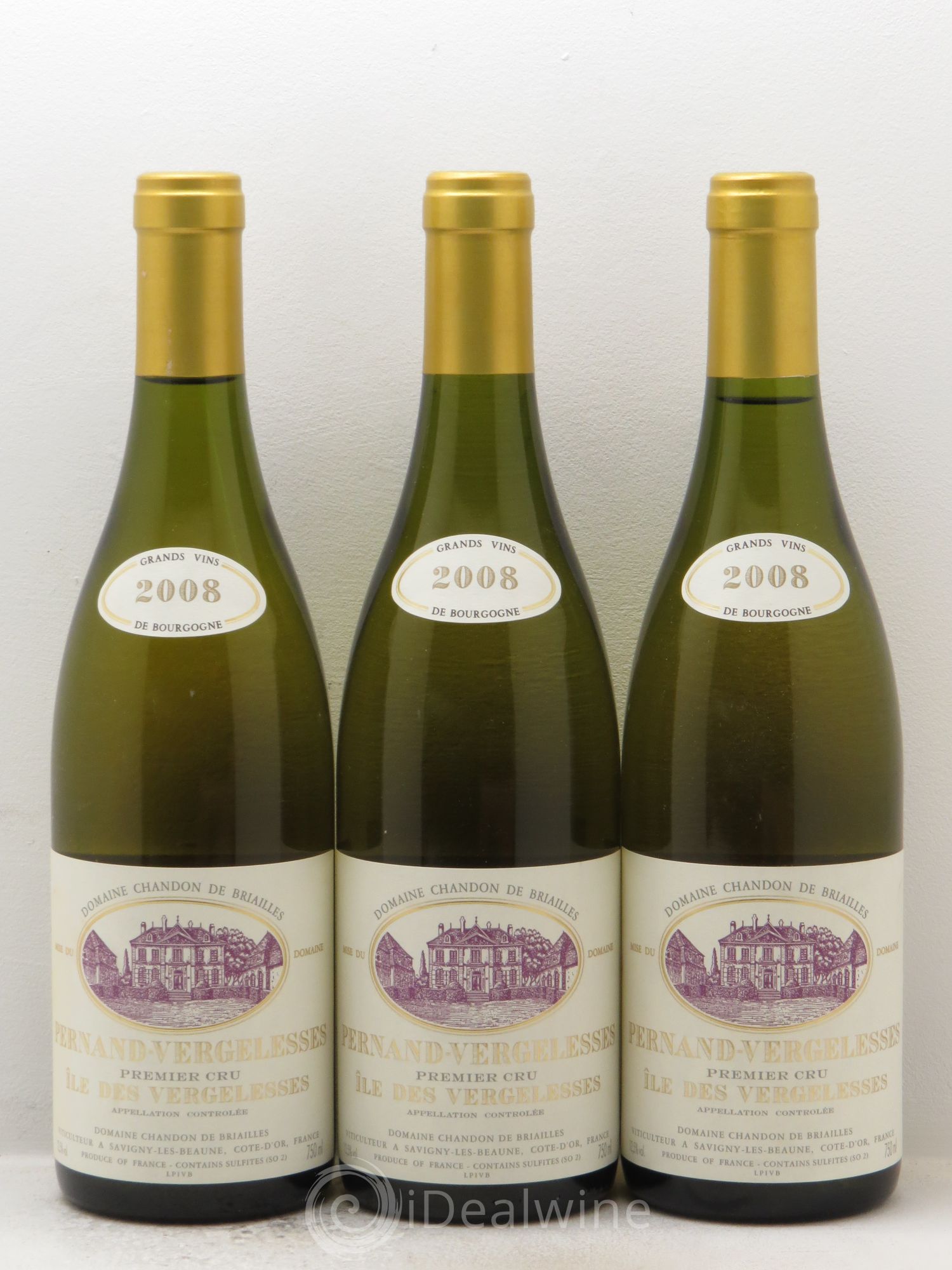 Pernand-Vergelesses 1er Cru 2008 - Lot de 3 bouteilles - 0