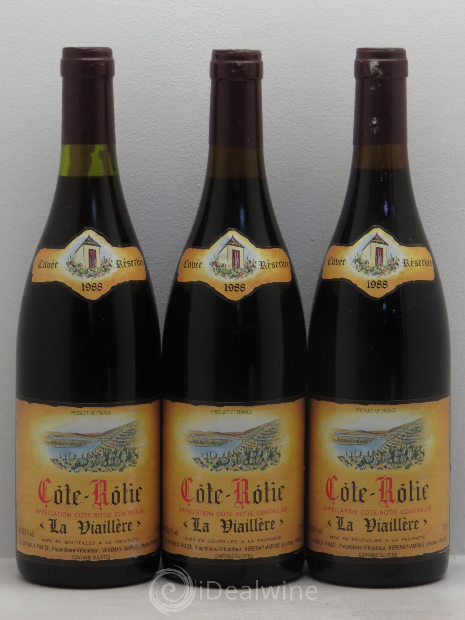 Côte-Rôtie La Viaillière -Cuvée réservée 1988 - Posten von 3 Flaschen - 0
