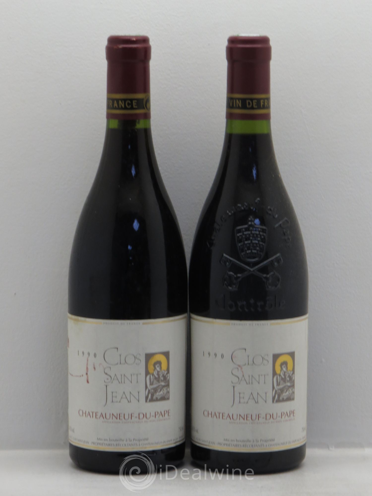 Châteauneuf-du-Pape Clos Saint-Jean Pascal et Vincent Maurel 1990 - Lot de 2 bouteilles - 0