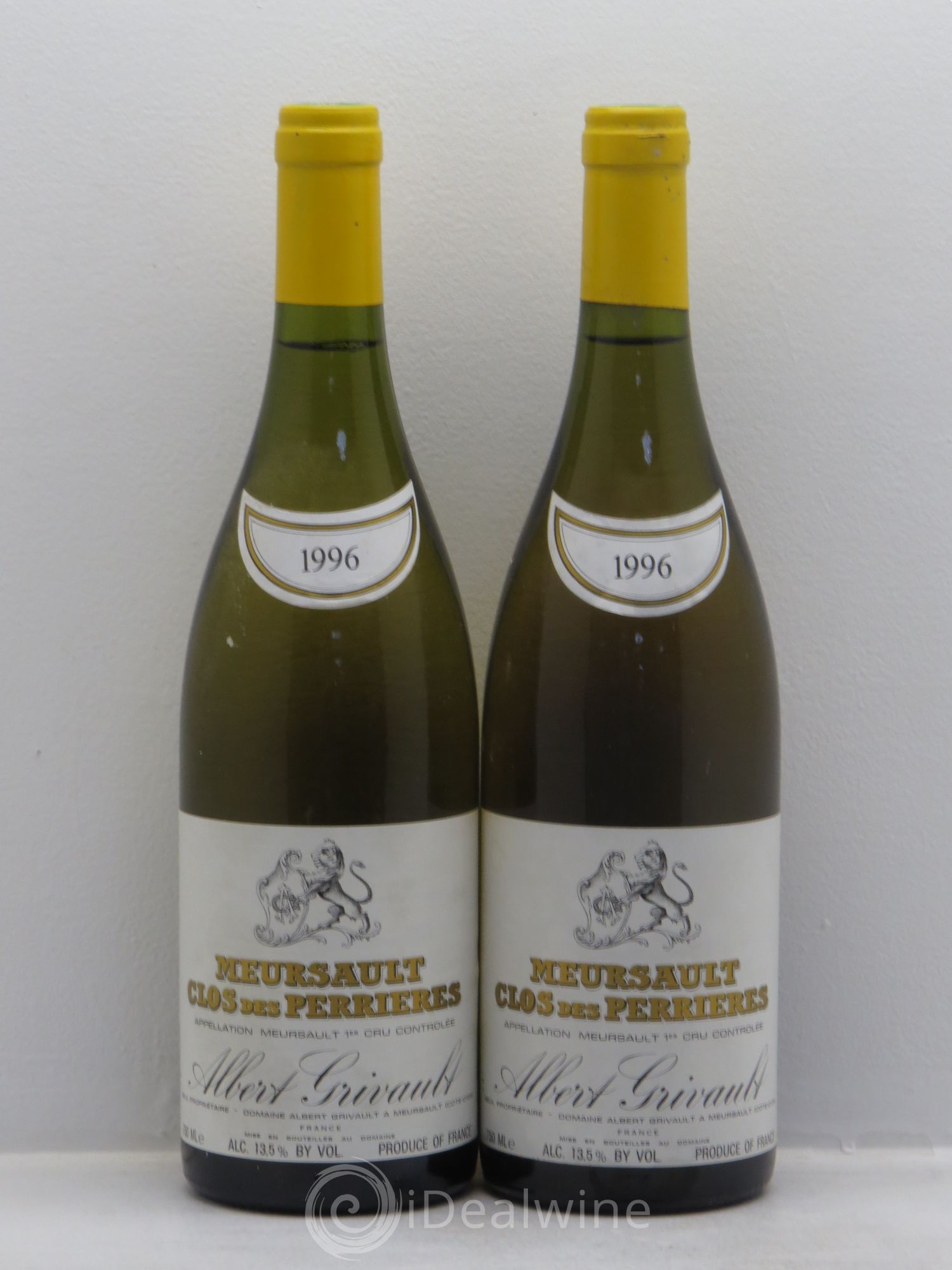 Meursault 1er Cru Clos des Perrières Monopole Albert Grivault 1996 - Lot de 2 bouteilles - 0