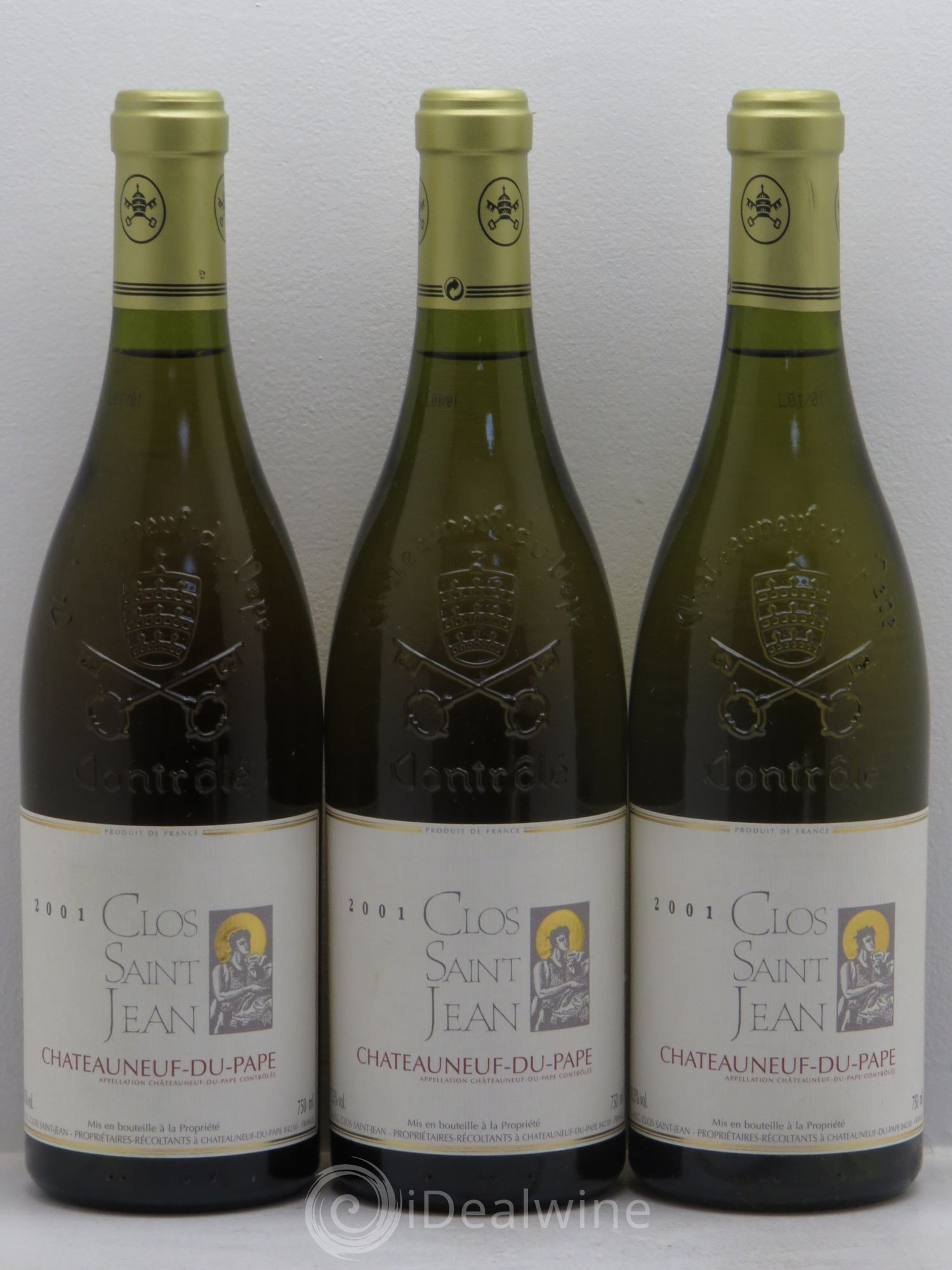 Châteauneuf-du-Pape Clos Saint-Jean Pascal et Vincent Maurel 2001 - Lot de 3 bouteilles - 0