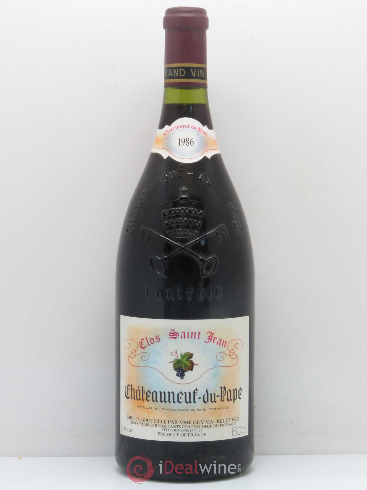 Châteauneuf-du-Pape Clos Saint-Jean Pascal et Vincent Maurel 1986 - Lot de 1 magnum - 0