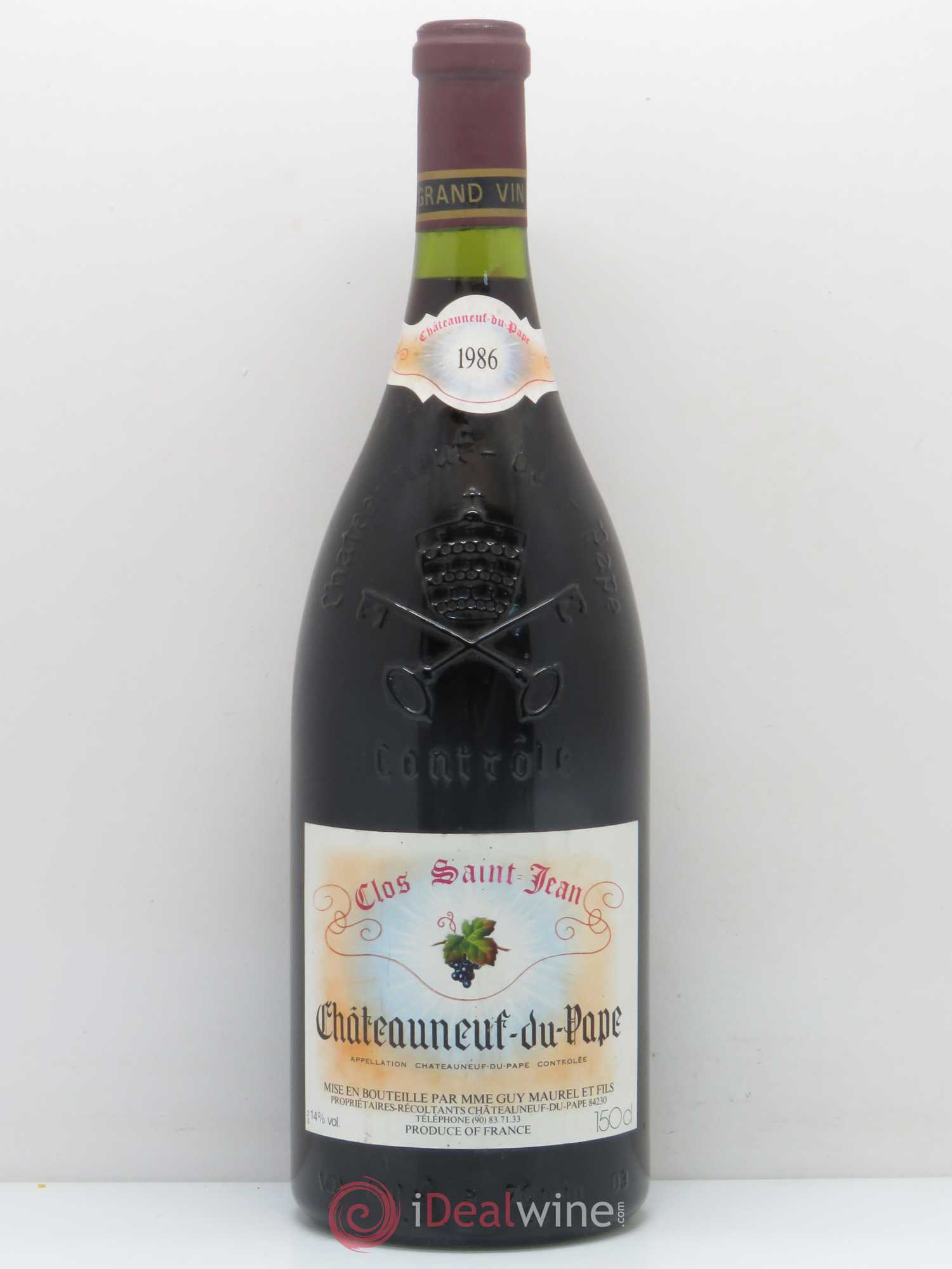 Châteauneuf-du-Pape Clos Saint-Jean Pascal et Vincent Maurel 1986 - Lot de 1 magnum - 0