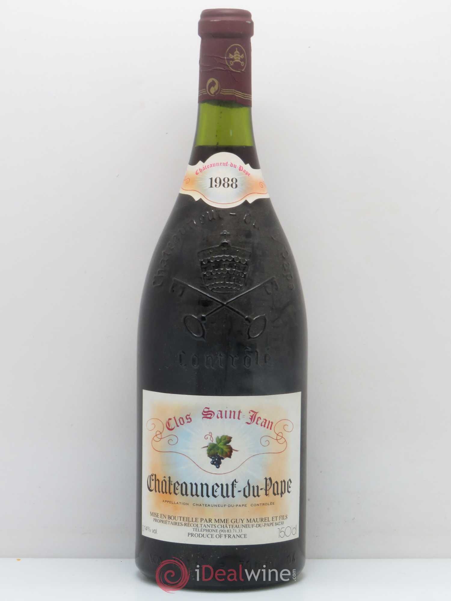 Châteauneuf-du-Pape Clos Saint-Jean Pascal et Vincent Maurel 1988 - Lot de 1 magnum - 0