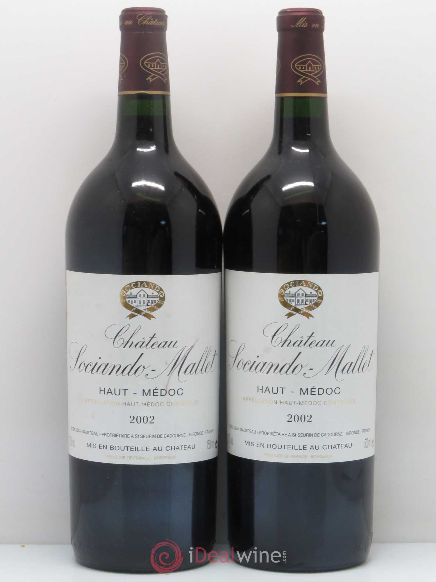 Château Sociando Mallet 2002 - Lot de 2 magnums - 0