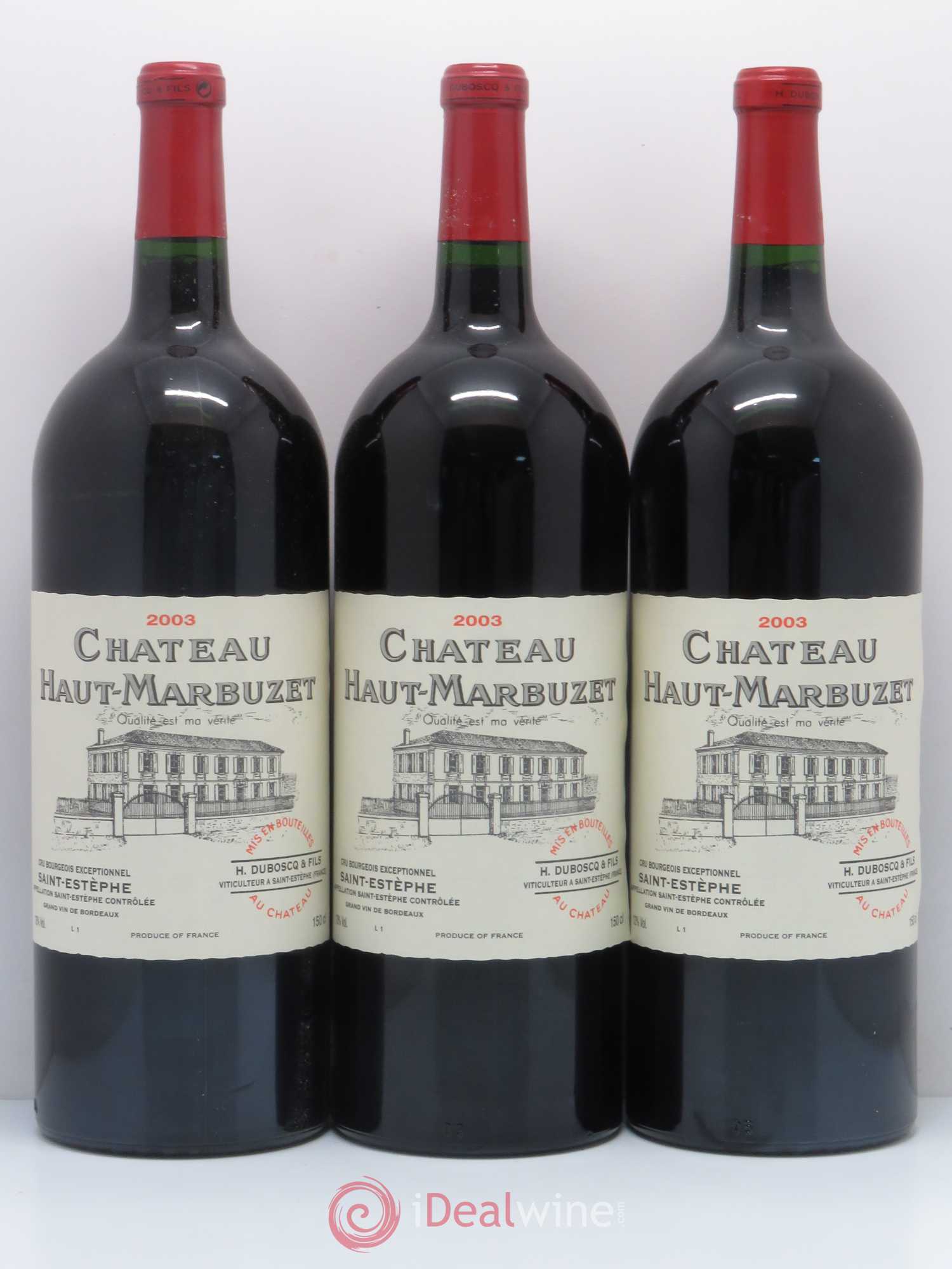 Château Haut Marbuzet 2003 - Lot de 3 magnums - 0