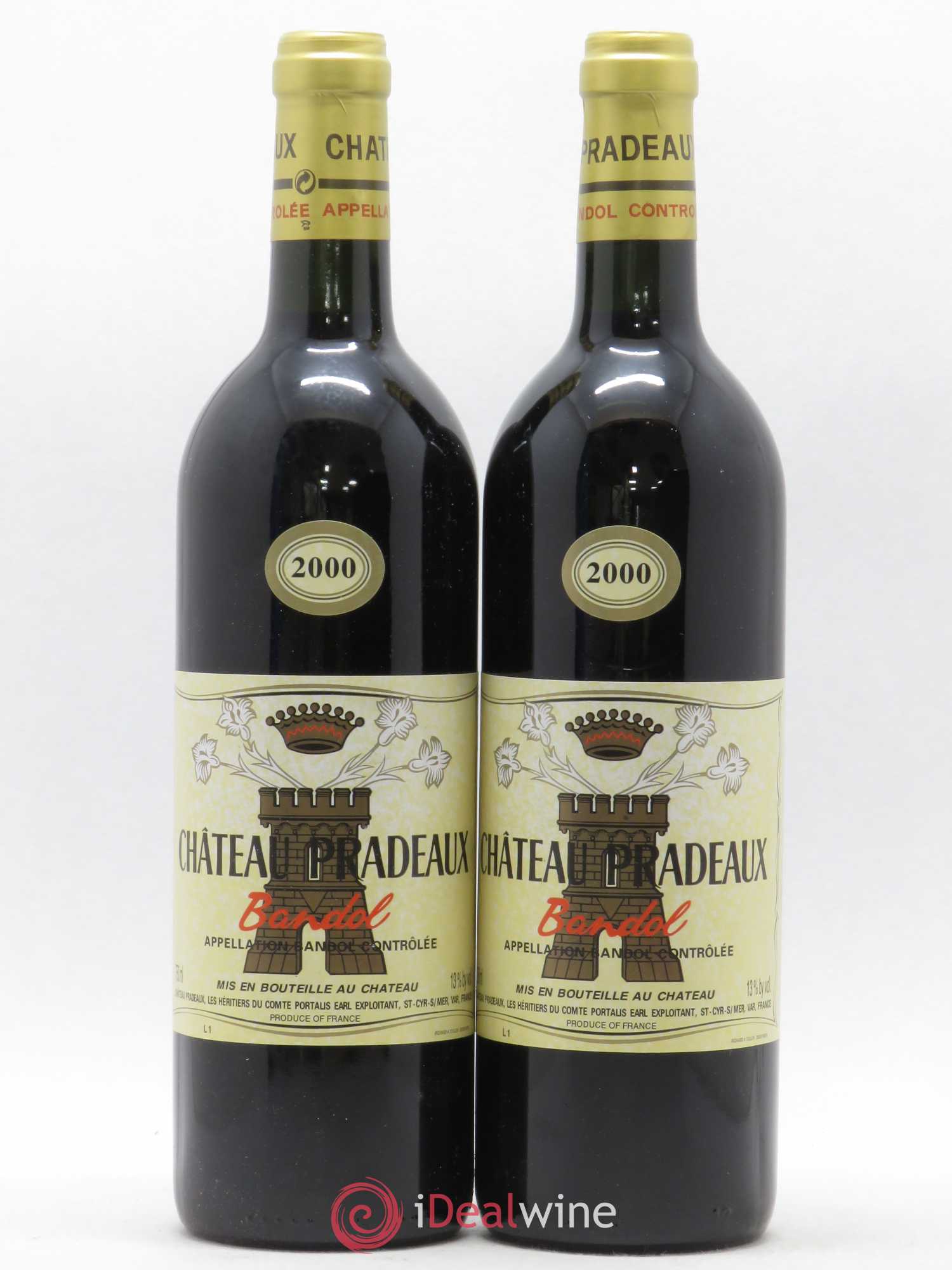 Bandol Château Pradeaux Famille Portalis 2000 - Lot de 2 bouteilles - 0