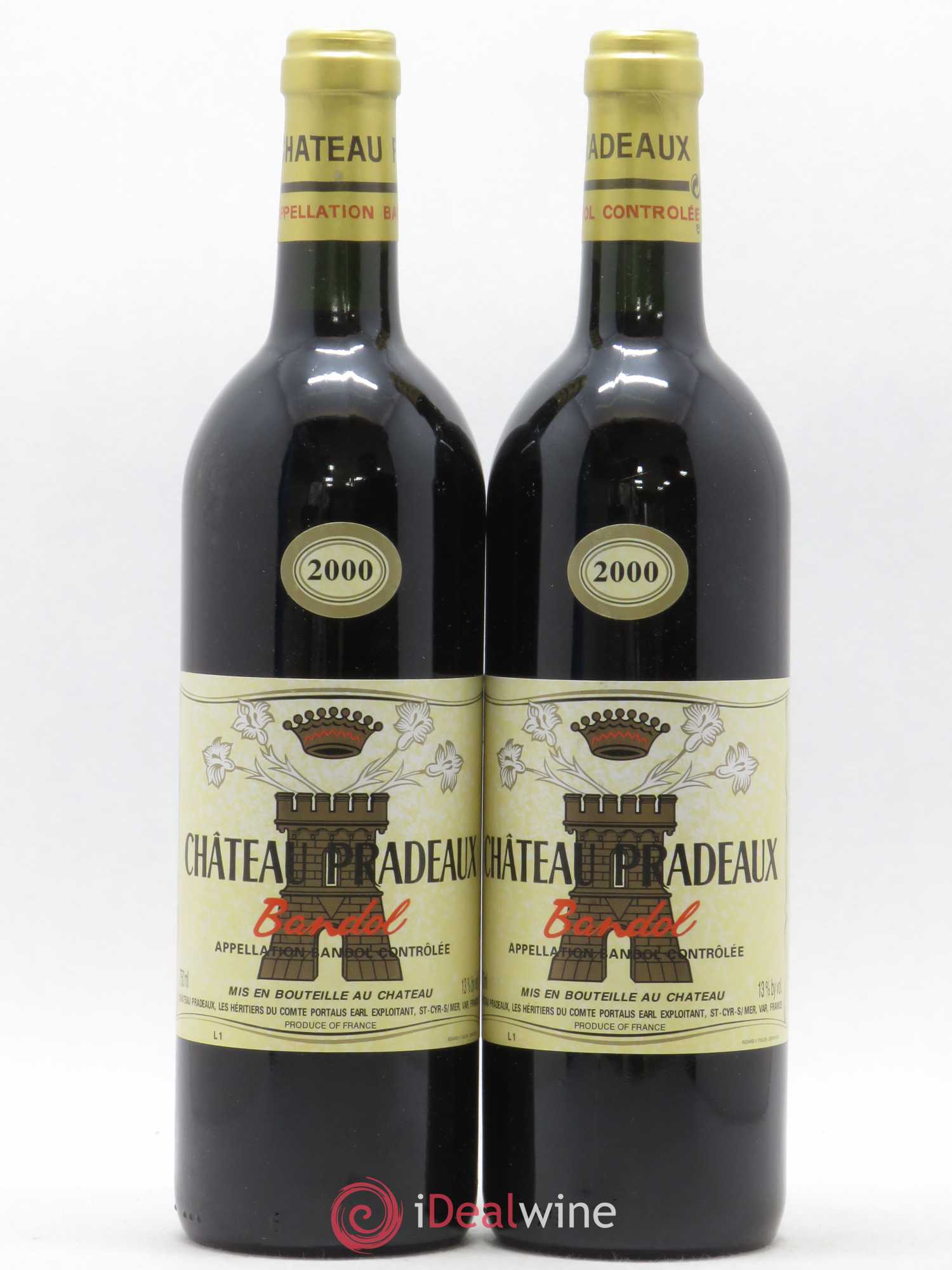 Bandol Château Pradeaux Famille Portalis 2000 - Lot de 2 bouteilles - 0