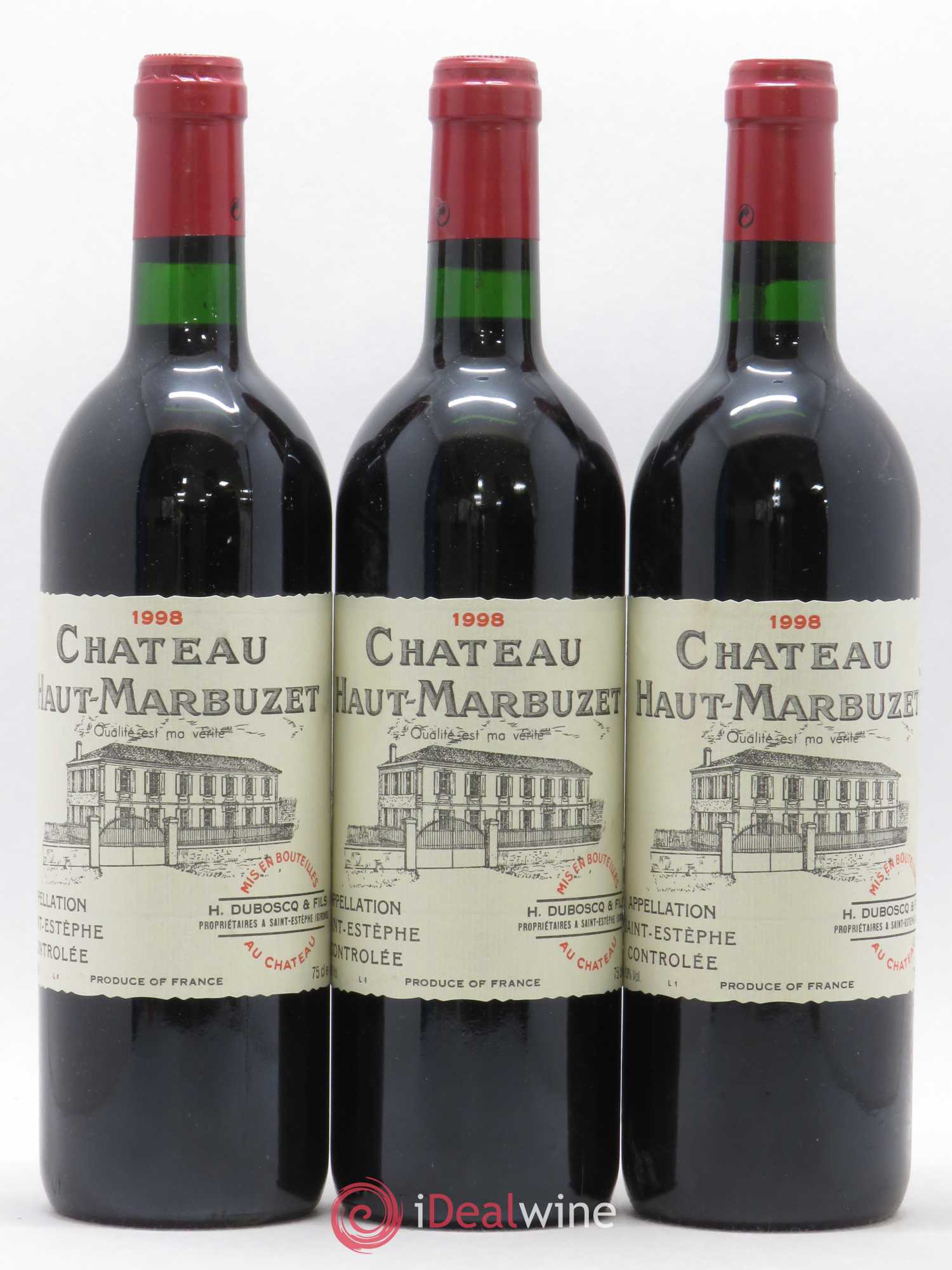 Château Haut Marbuzet 1998 - Lot de 6 bouteilles - 1