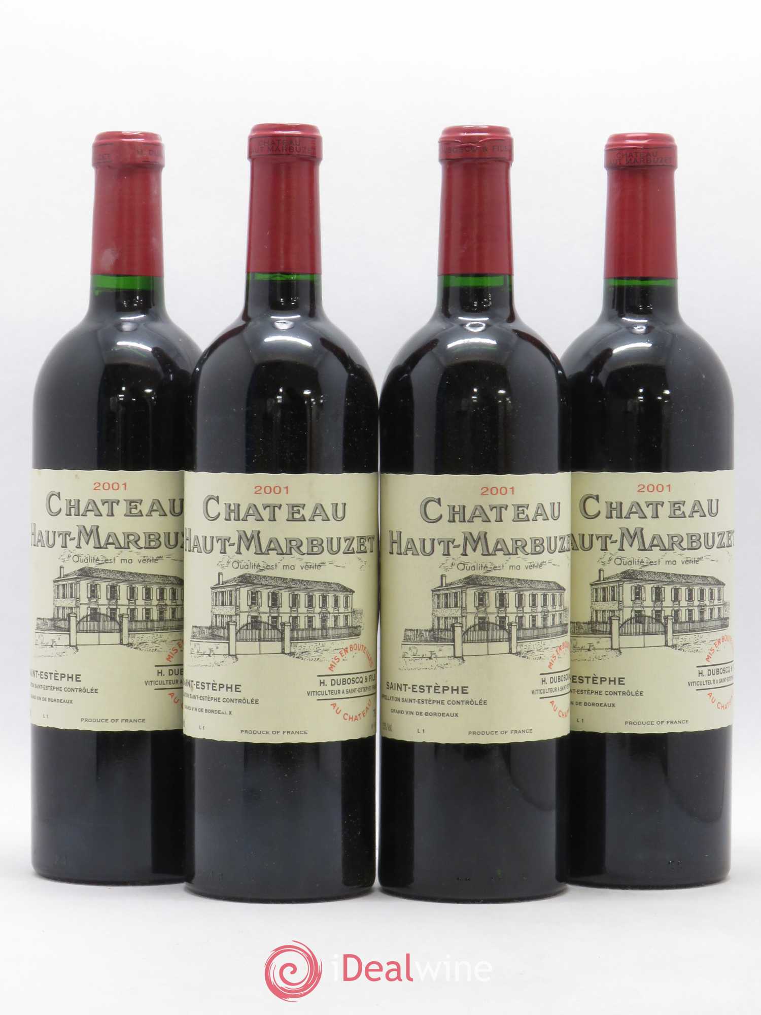 Château Haut Marbuzet 2001 - Lot de 4 bouteilles - 0