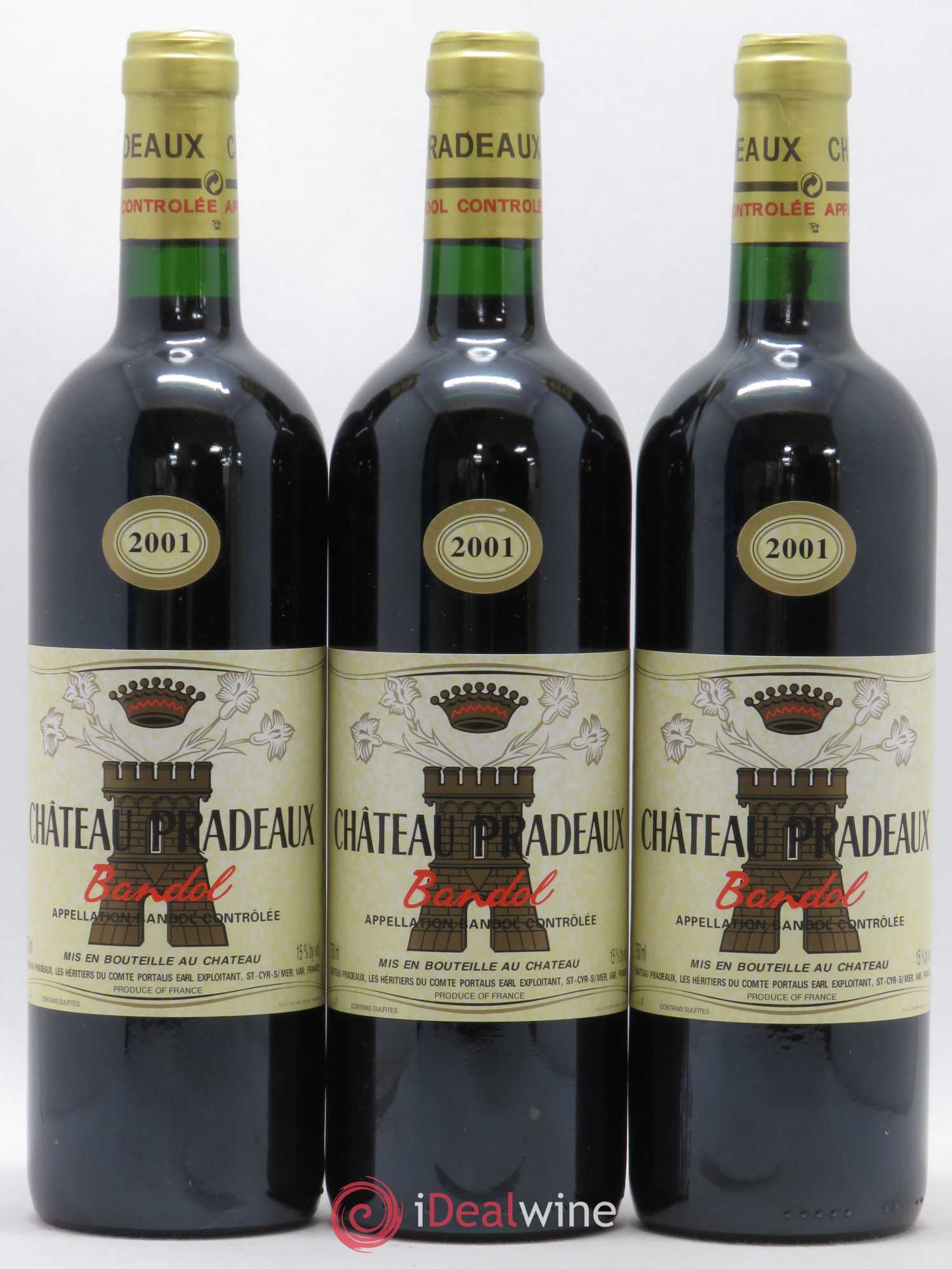 Bandol Château Pradeaux Famille Portalis 2001 - Lot de 6 bouteilles - 1